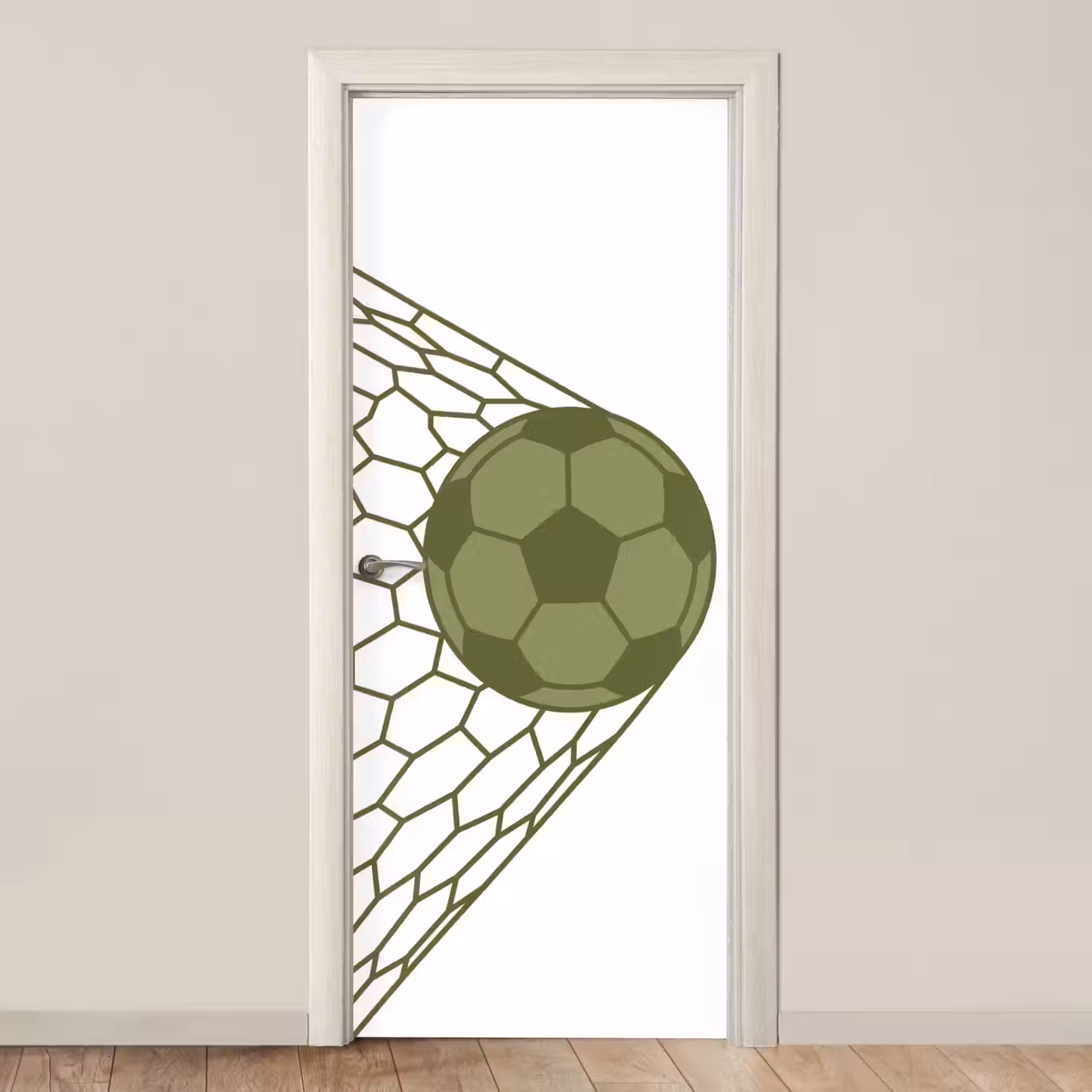 Voetbal - Goal - Sport - Groen deurposter klein -3d_beige
