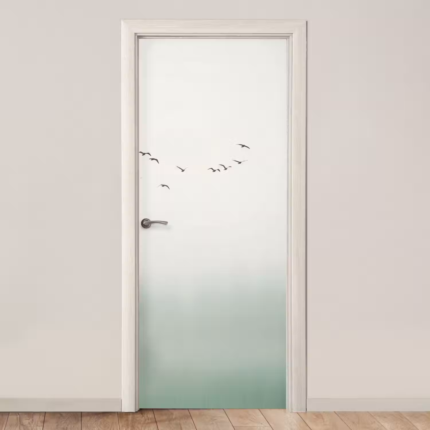 Vogel - Vlucht - Natuur - Minimalistisch deurposter klein -3d_beige