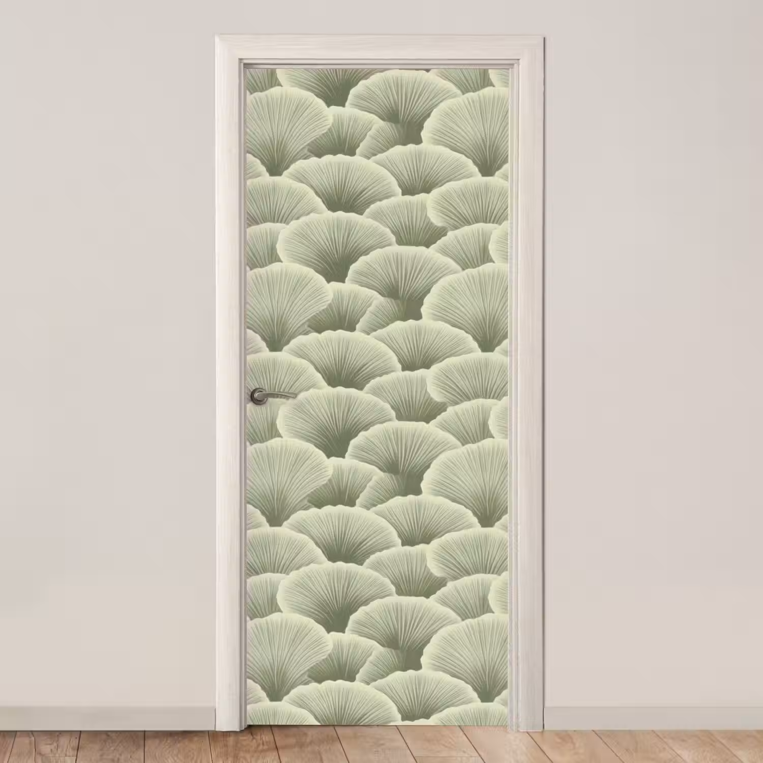 Waaier - Blad - Groen deurposter klein 289 -3d_beige