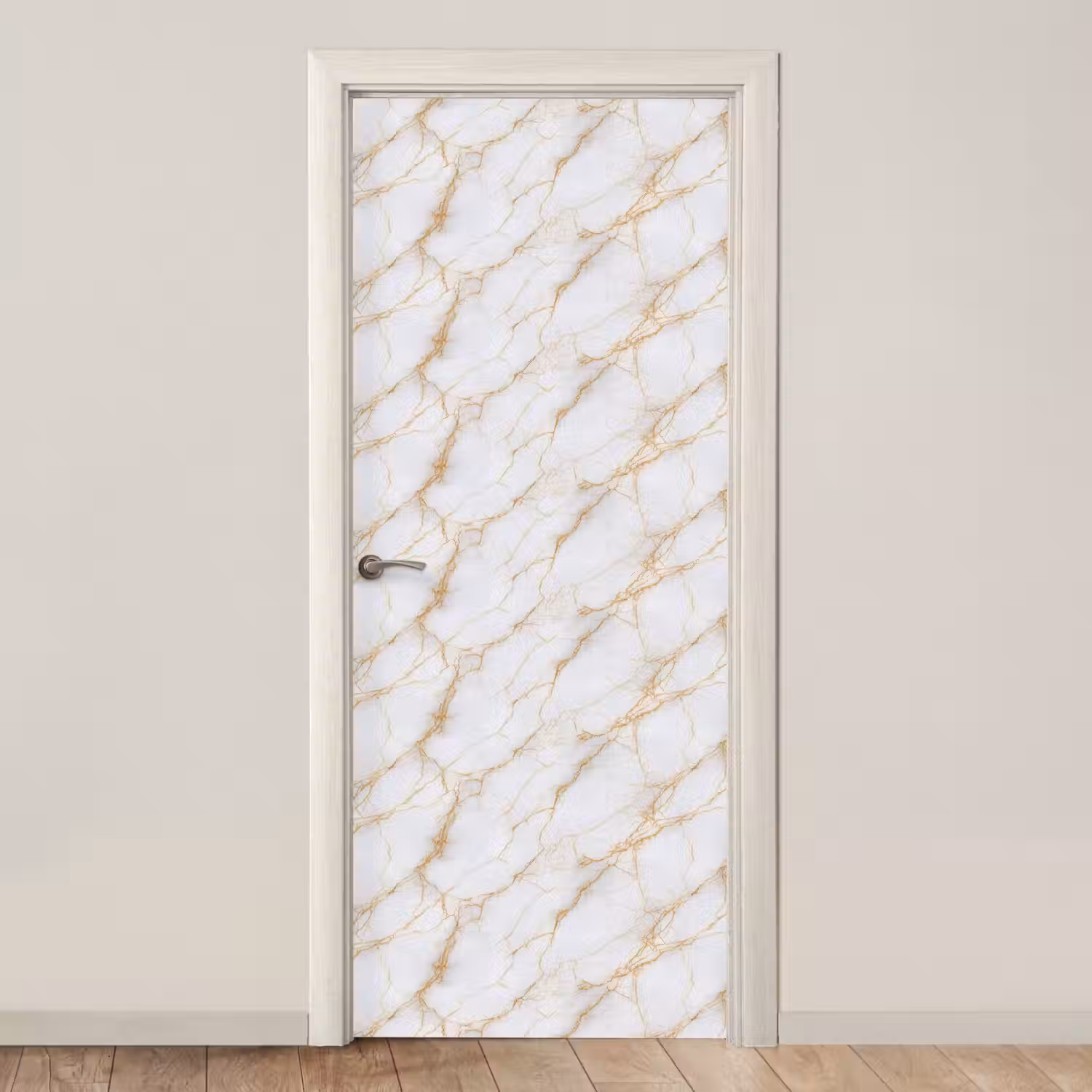 Wit - Goud - Marmer - Aders deurposter klein 289 -3d_beige