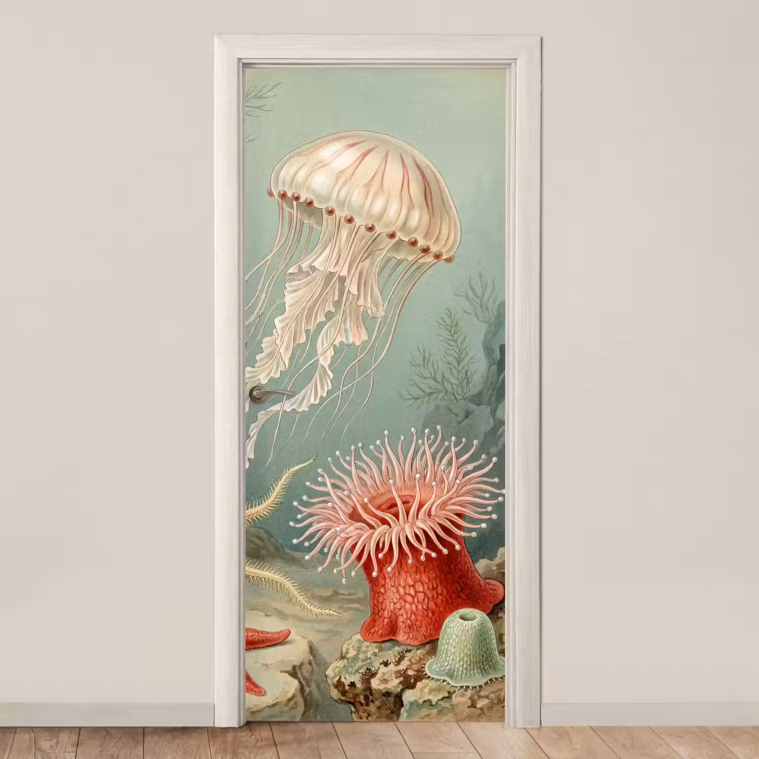 Zeeleven - Kwal - Onderwater - Illustratie - Beige deurposter klein -3d_beige