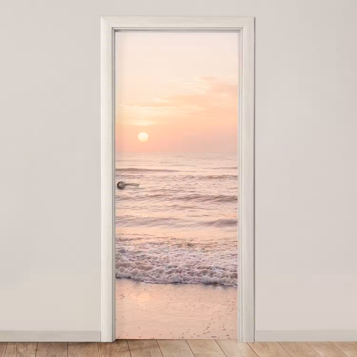 Zon - Strand - Roze deurposter klein -3d_beige
