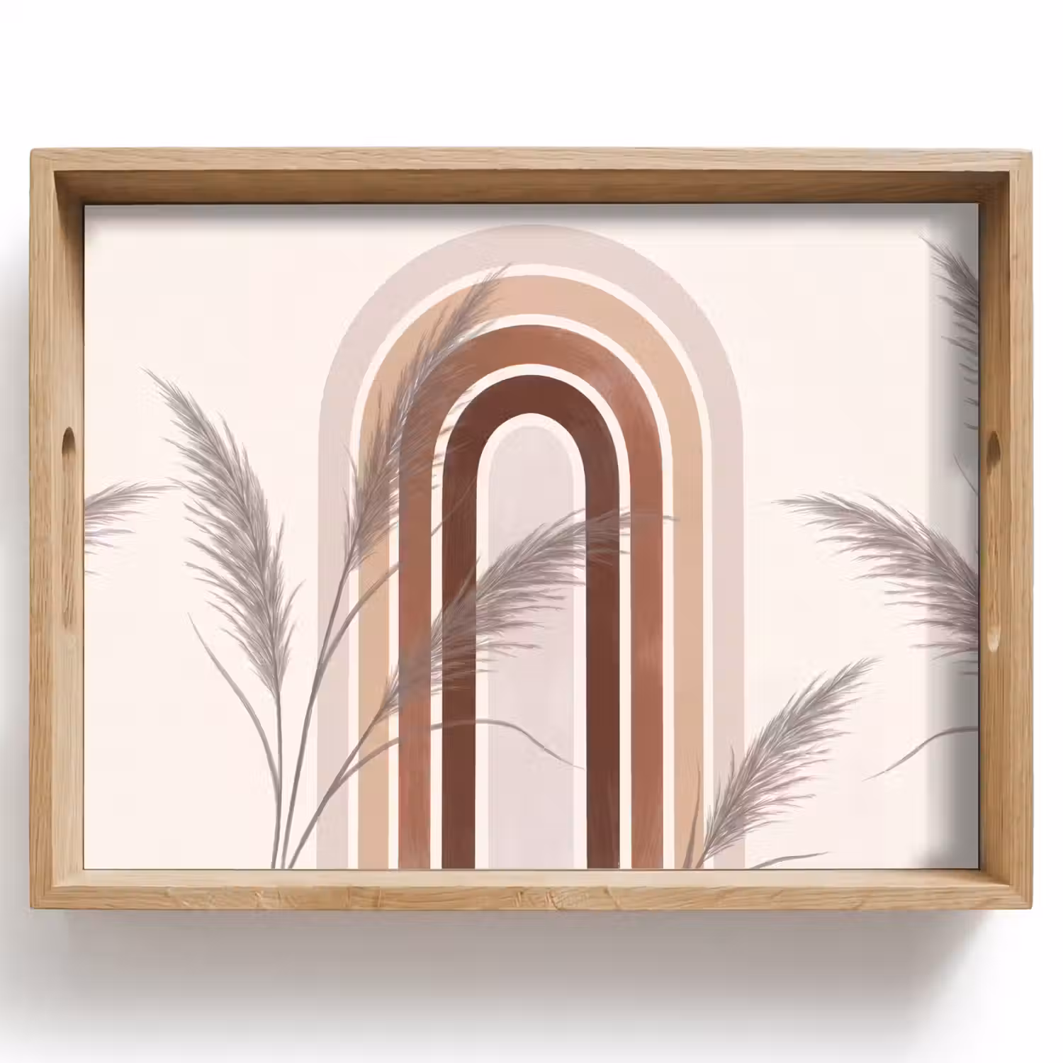 Abstract - Bogen - Plant - Boho - Beige Dienblad Rechthoek middel -z3d_shopping