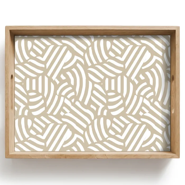 Abstract - Modern - Beige Dienblad Rechthoek middel 911 -z3d_shopping