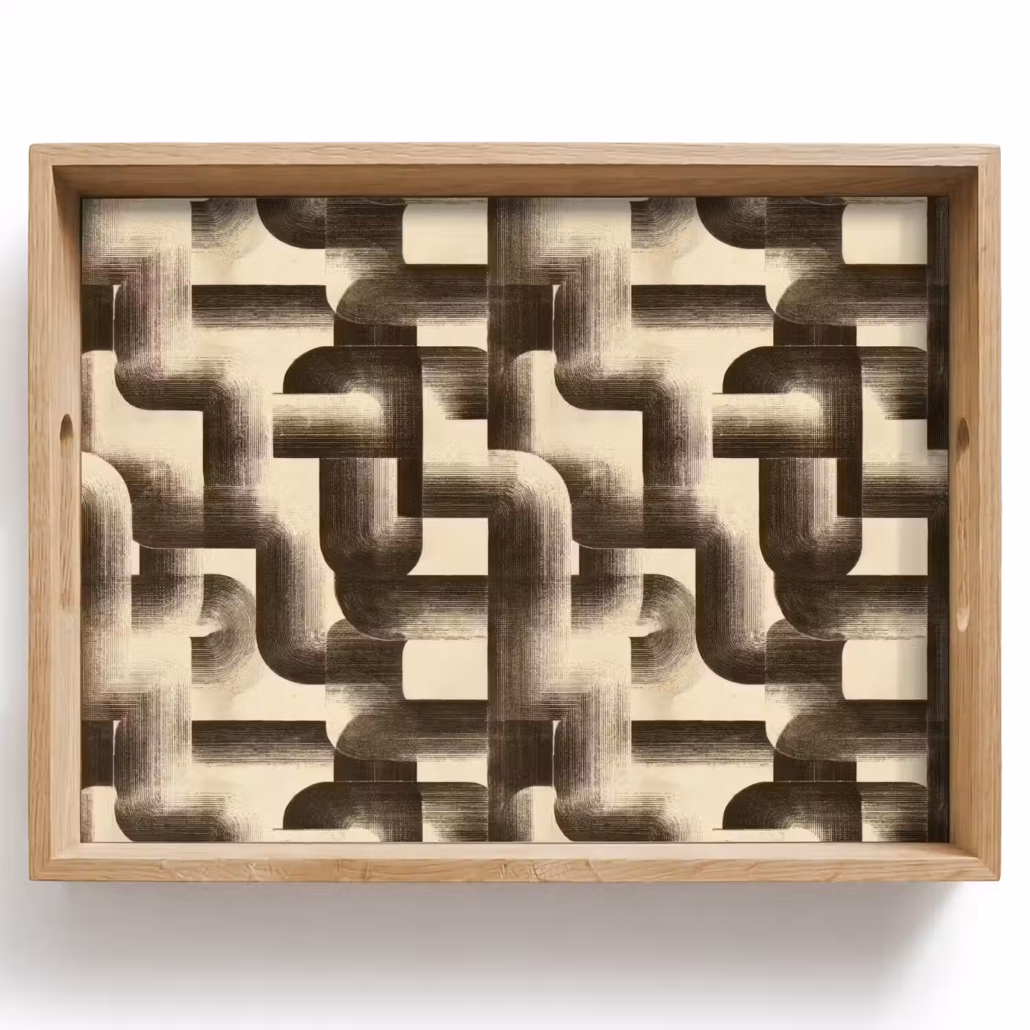 Abstract - Retro - Zwart Dienblad Rechthoek middel 911 -z3d_shopping