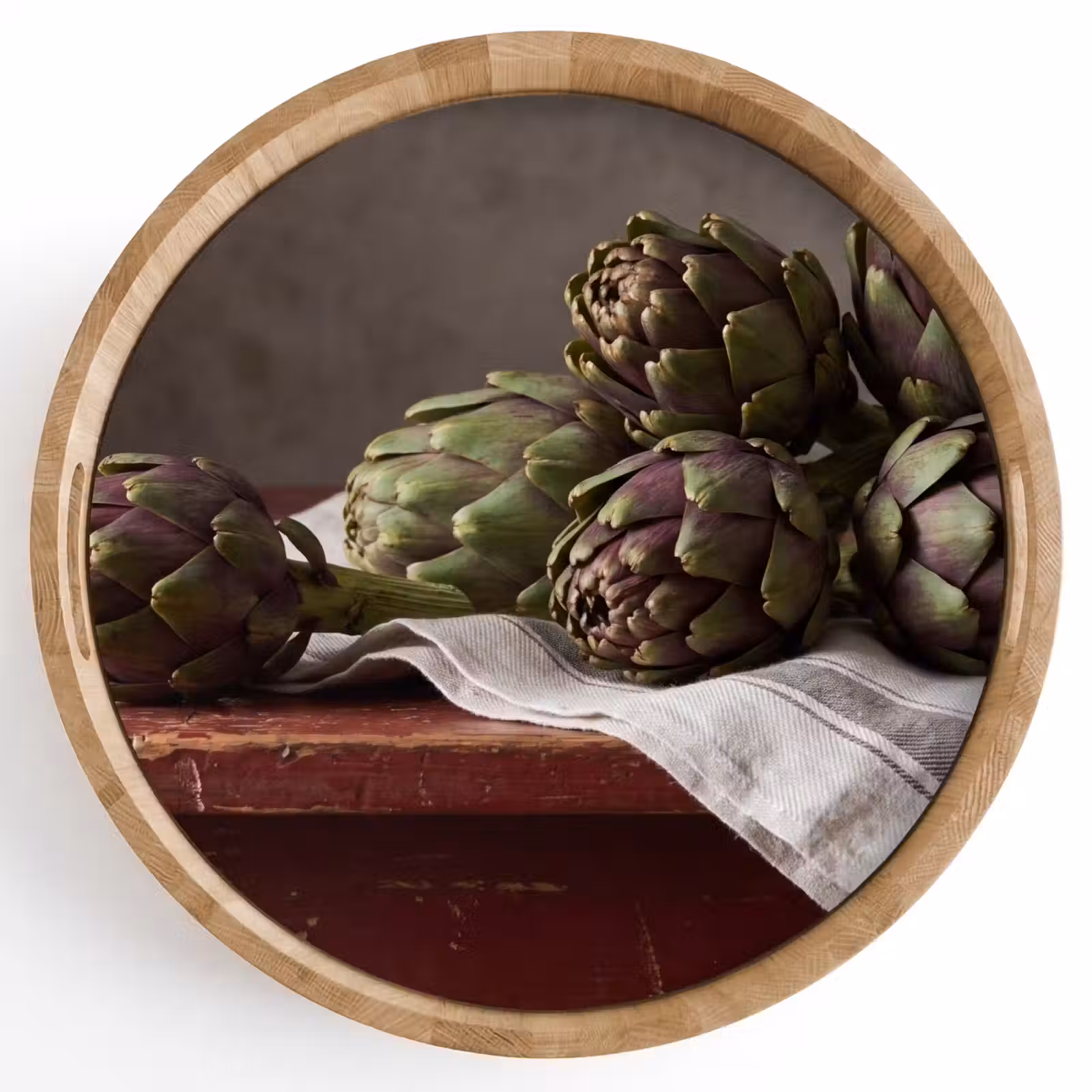 Dienblad - Artisjok - Eten - Rustiek - Artisjok - Eten - Rustiek Dienblad Rond middel