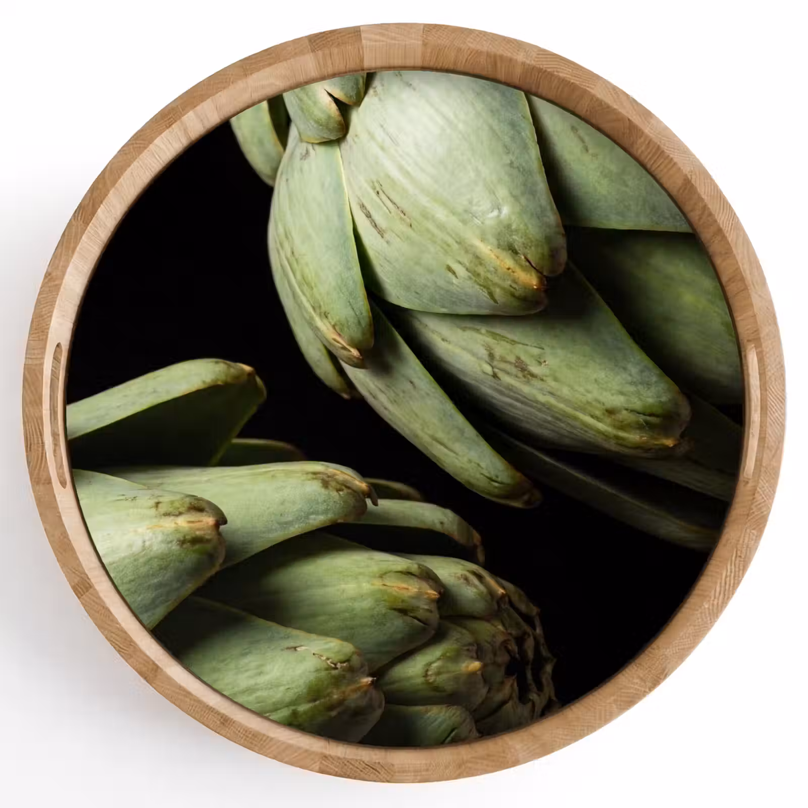 Dienblad - Artisjok - Groen - Eten - Artisjok - Groen - Eten Dienblad Rond middel