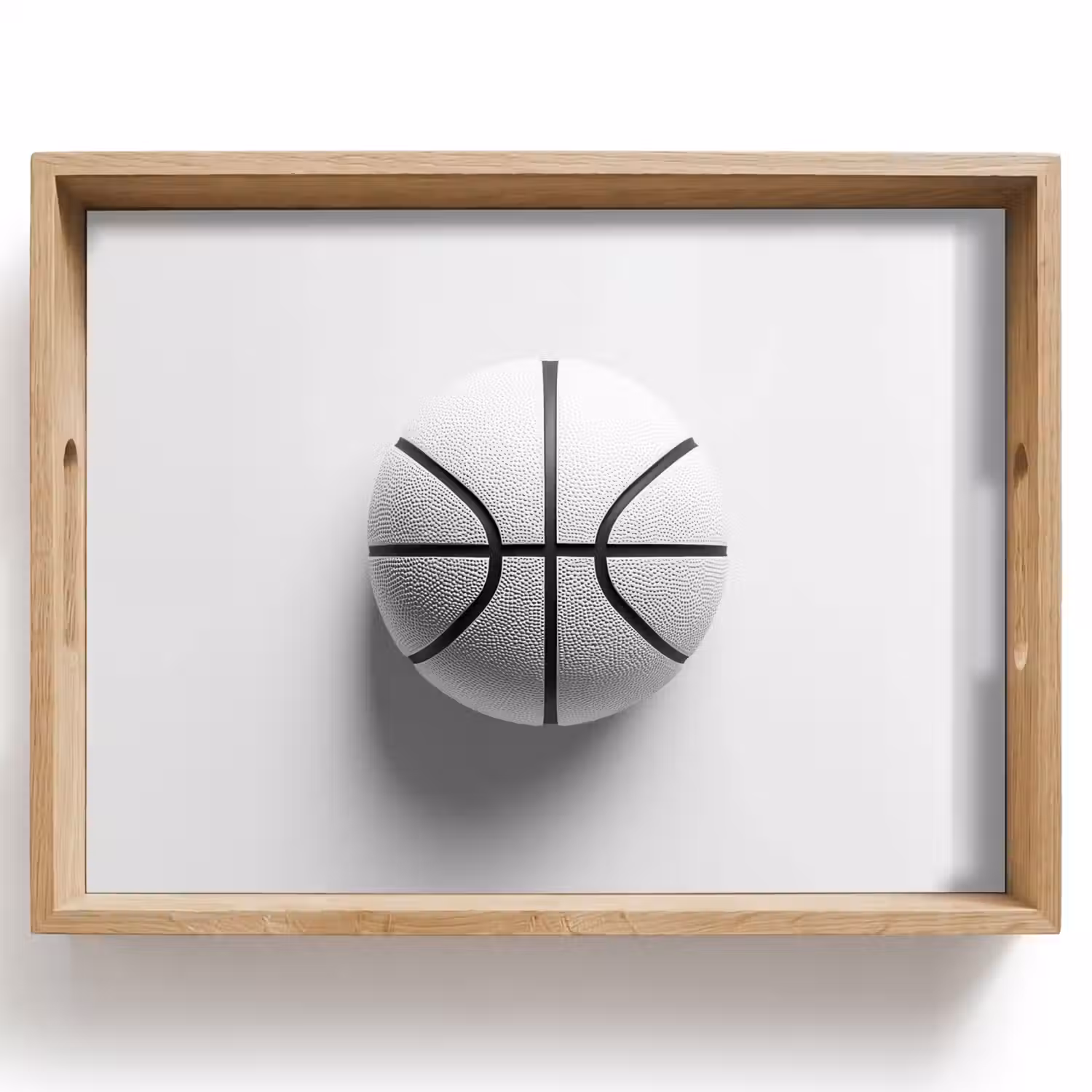 Basketbal - Wit - Schaduw - Lijnen Dienblad Rechthoek middel -z3d_shopping