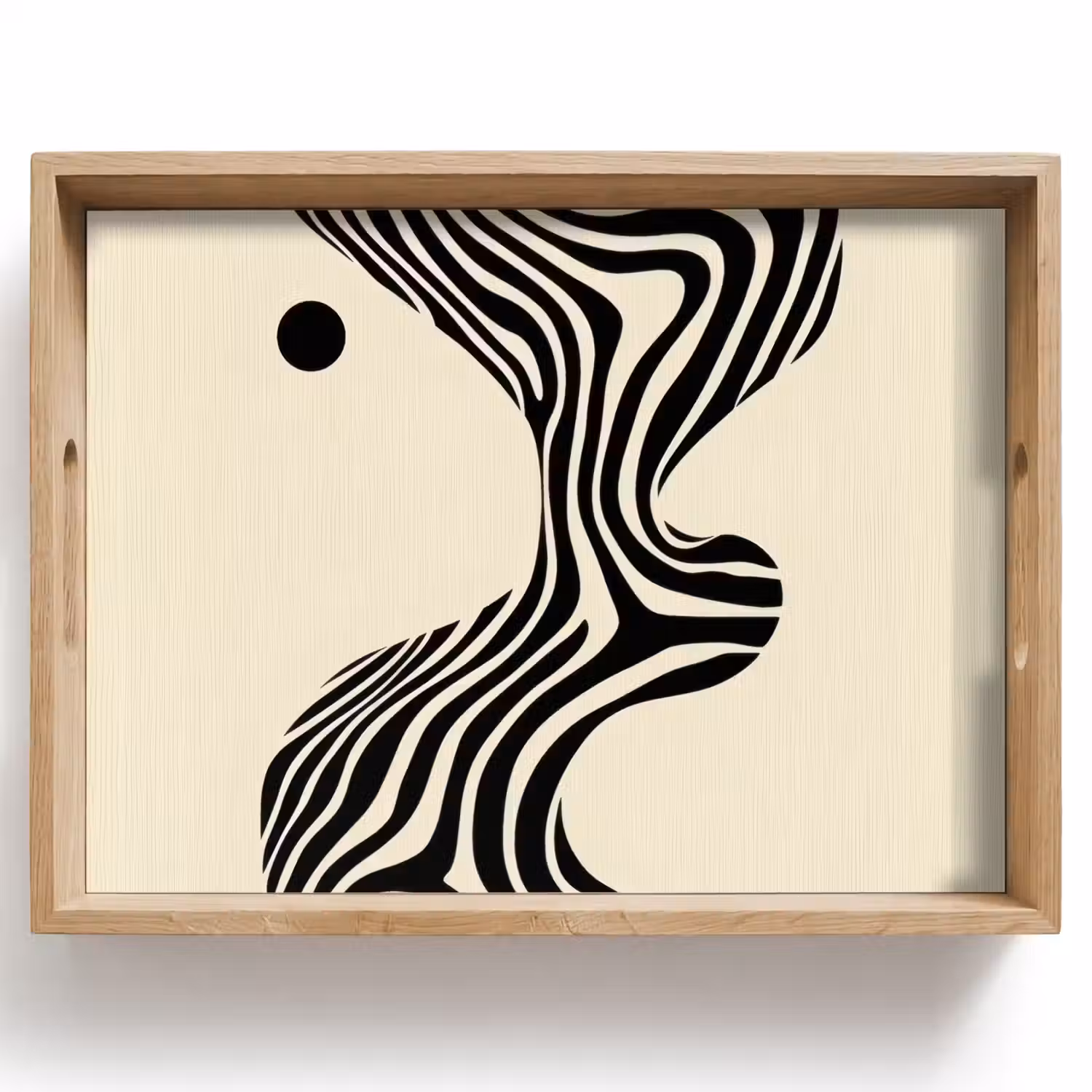 Beige - Lijnen - Golvend - Abstract Dienblad Rechthoek middel -z3d_shopping