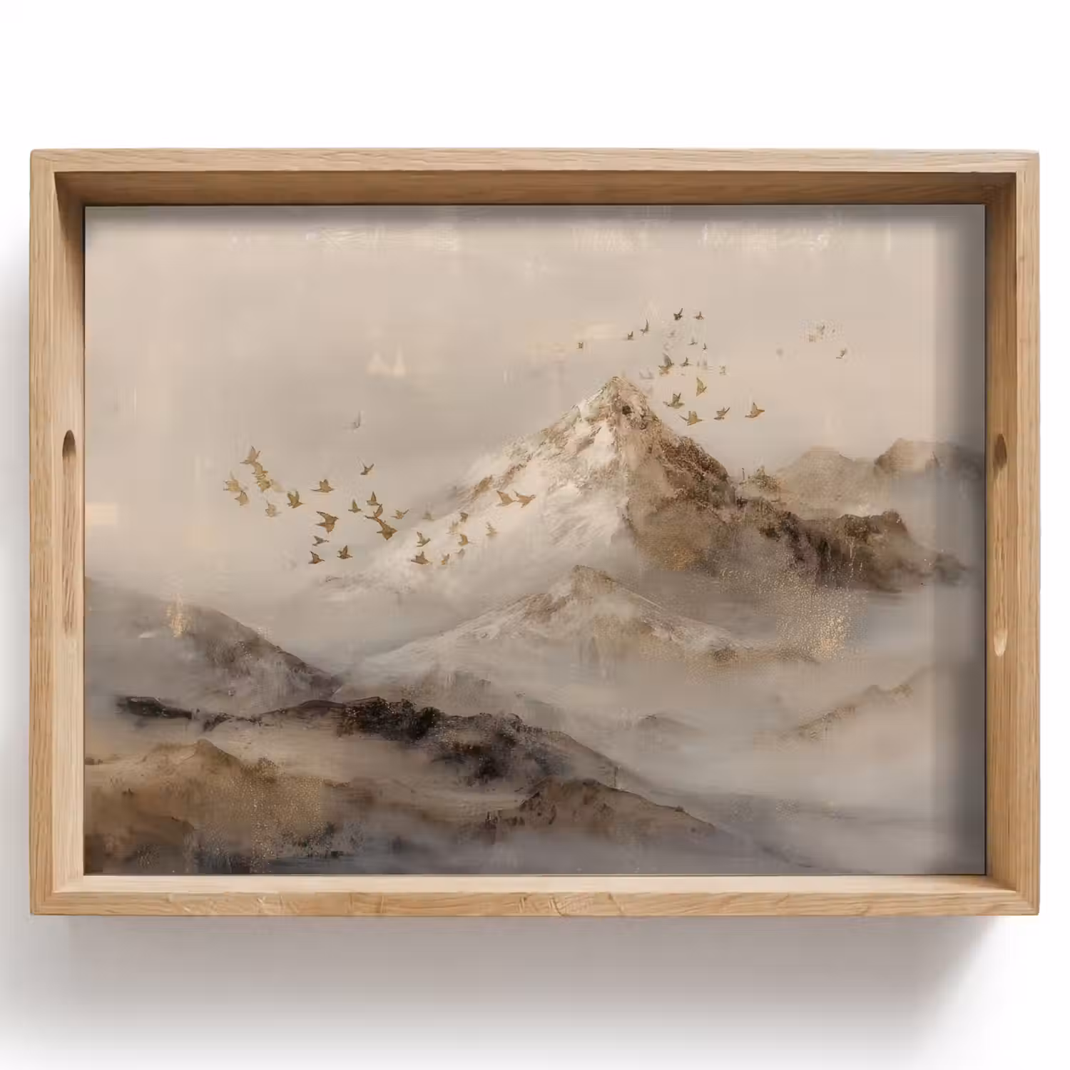 Berglandschap - Mist - Penseelstreken Dienblad Rechthoek middel -z3d_shopping
