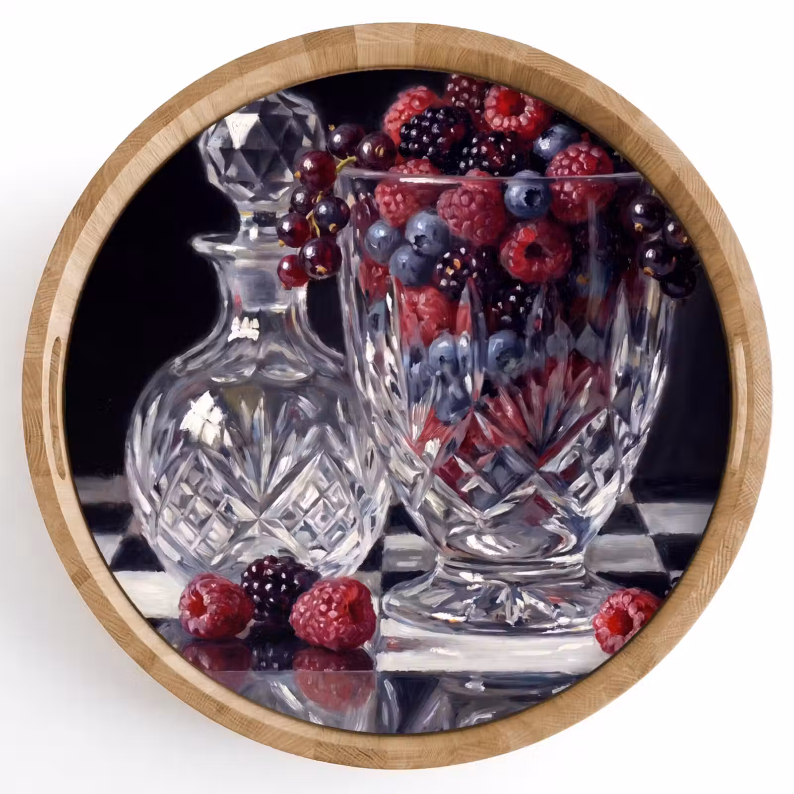 Dienblad - Bessen - Kristal - Stilleven - Bessen - Kristal - Stilleven Dienblad Rond middel