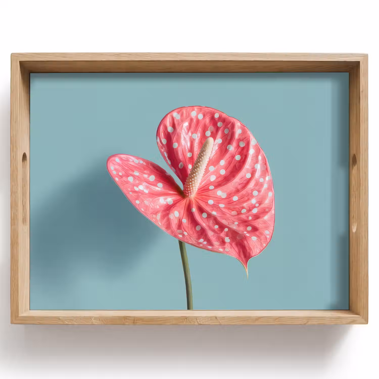 Blad - Anthurium - Stippen - Roze Dienblad Rechthoek middel -z3d_shopping
