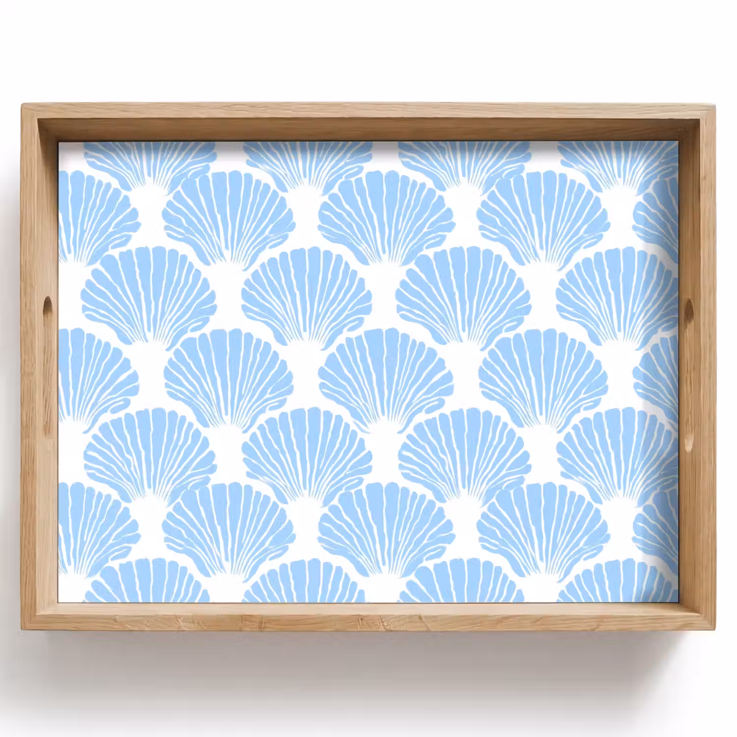 Blauw - Wit - Schelpen - Grafisch - Structuur Dienblad Rechthoek middel 911 -z3d_shopping