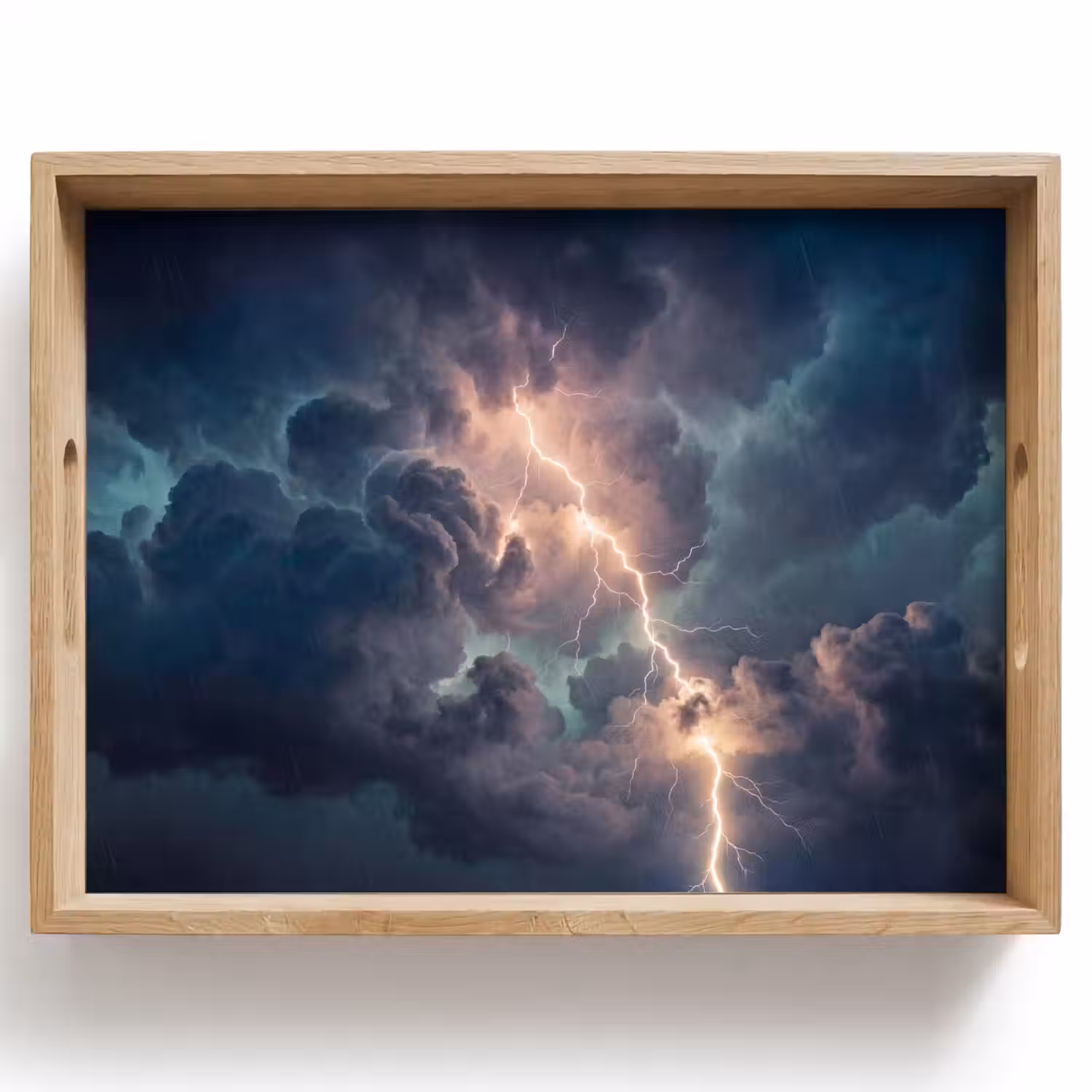 Bliksem - Storm - Natuur - Donker Dienblad Rechthoek middel -z3d_shopping
