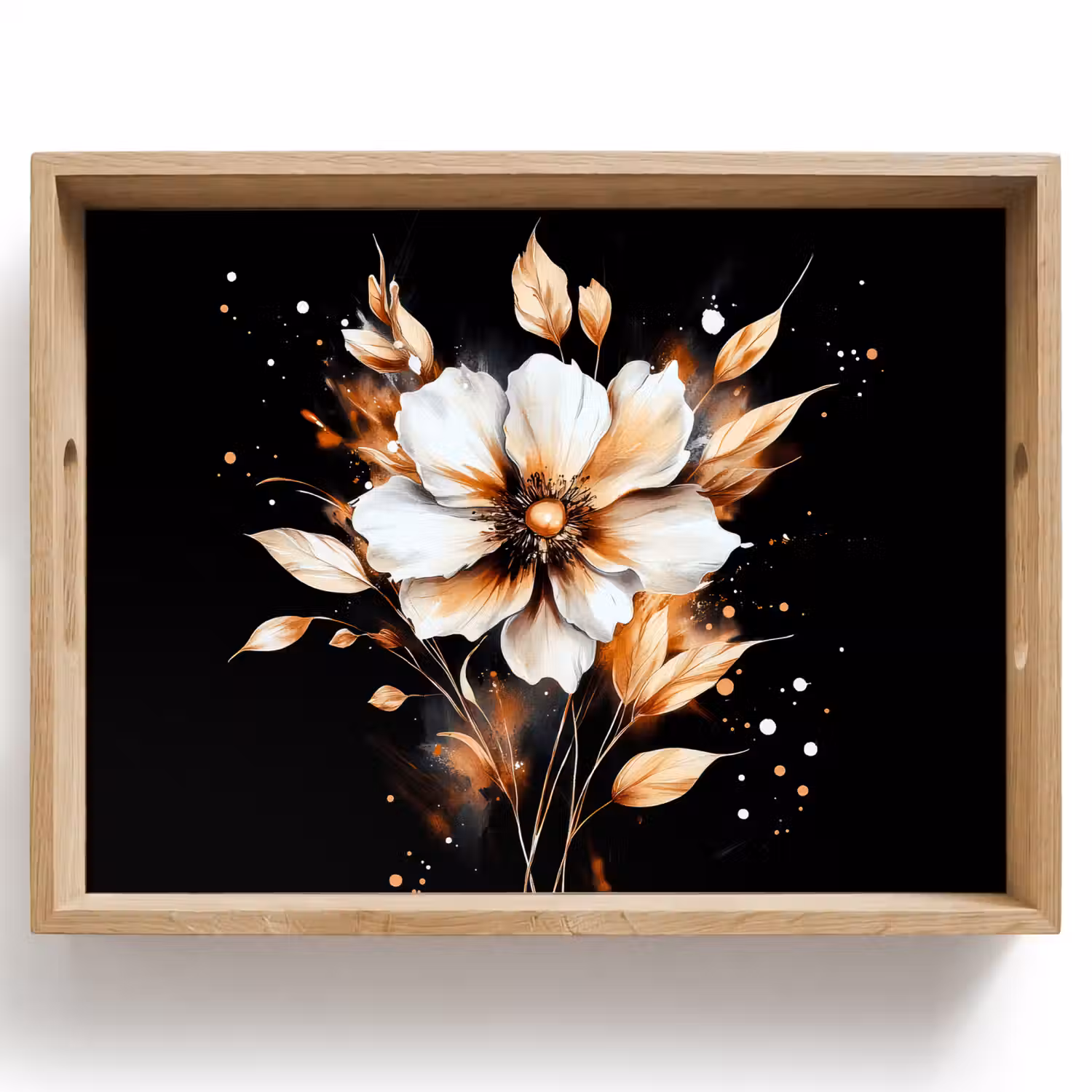 Bloem - Verf - Goud - Graffiti - Modern Dienblad Rechthoek middel -z3d_shopping