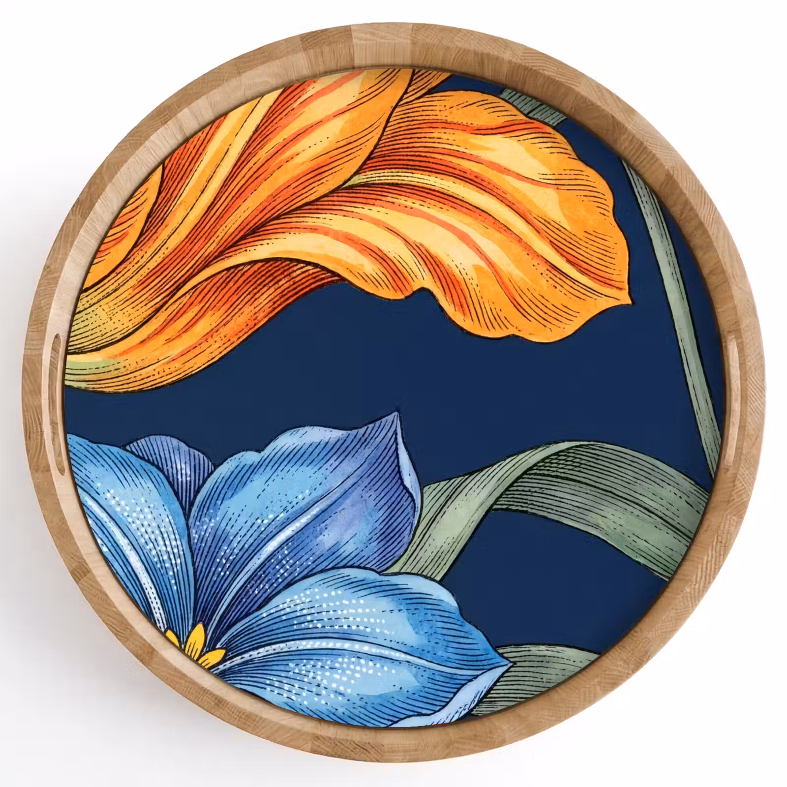 Dienblad - Bloemen - Botanisch - Patroon - Bloemen - Botanisch - Patroon Dienblad Rond middel