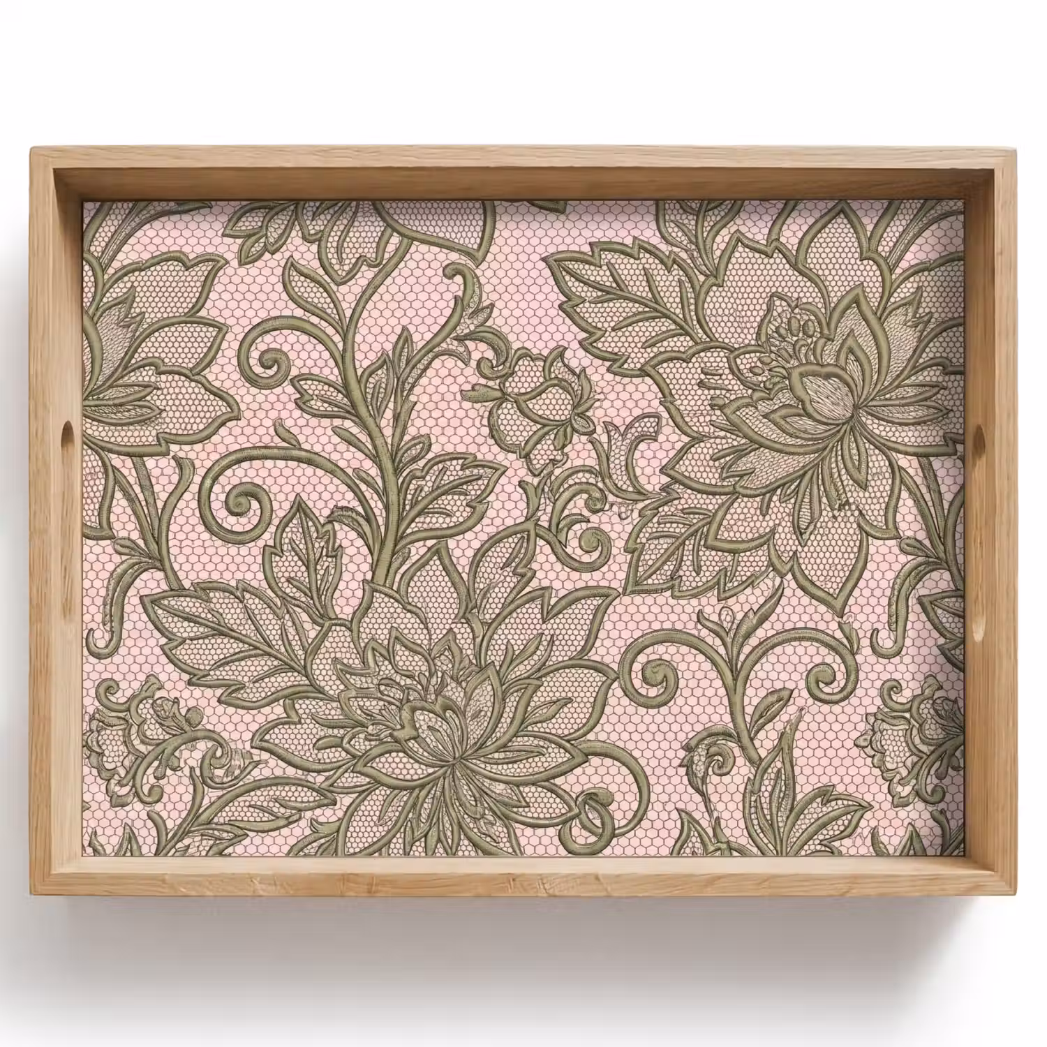 Bloemen - Kant - Patroon - Klassiek - Groen Dienblad Rechthoek middel -z3d_shopping