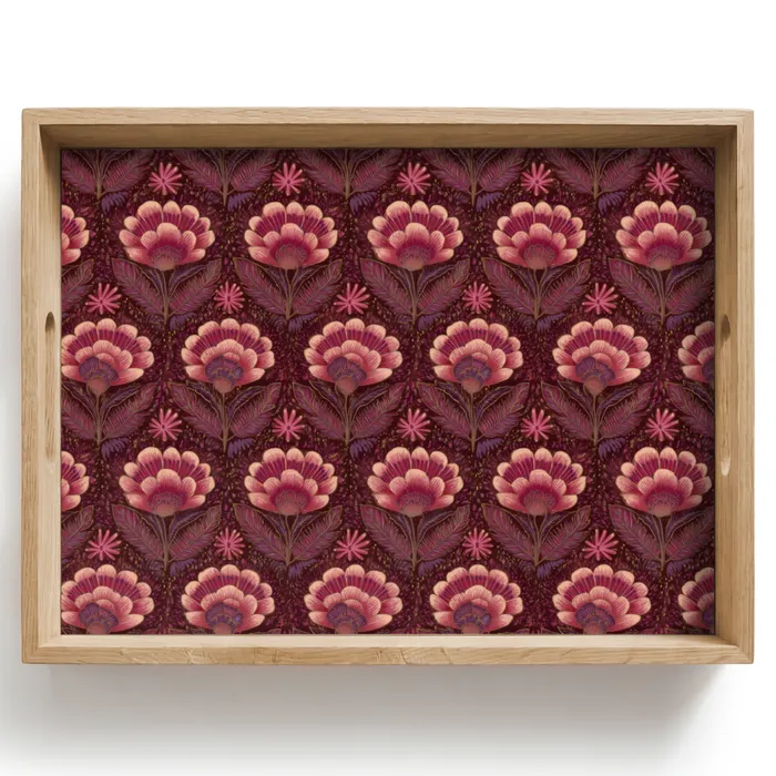 Bloemen - Waaier - Paars Dienblad Rechthoek middel 911 -z3d_shopping
