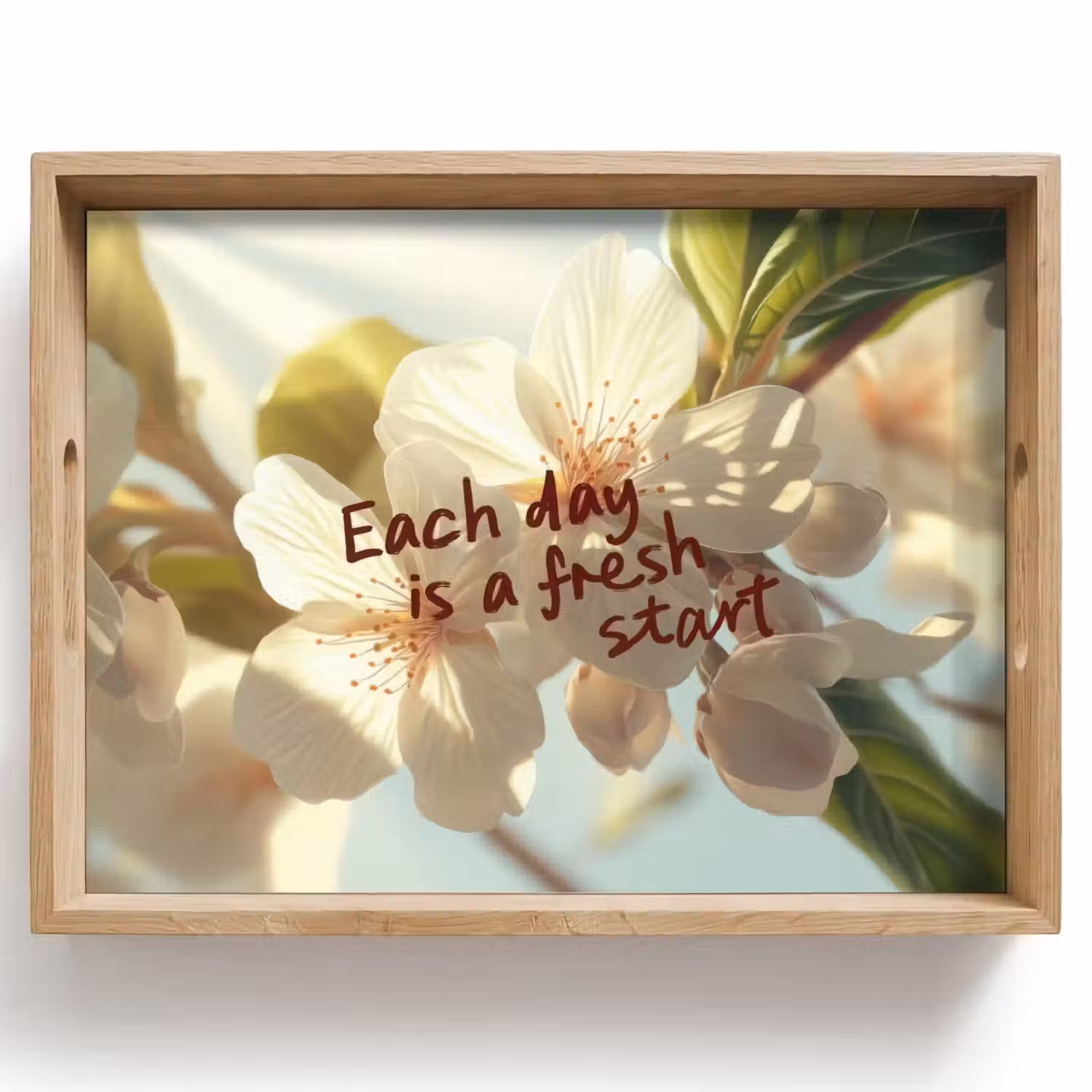 Bloesems - Zonlicht - Quote - Wit Dienblad Rechthoek middel -z3d_shopping