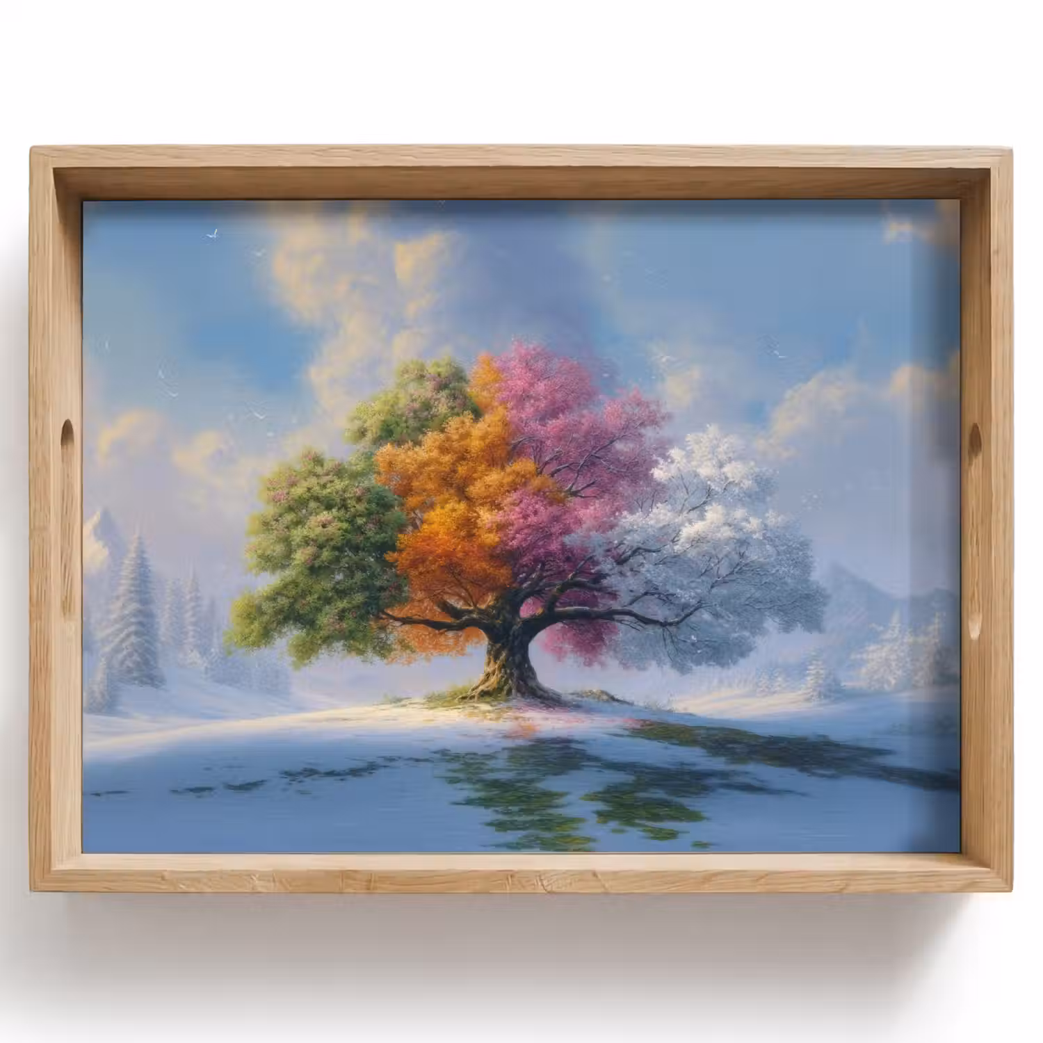 Boom - Seizoenen - Winter - Landschap Dienblad Rechthoek middel -z3d_shopping