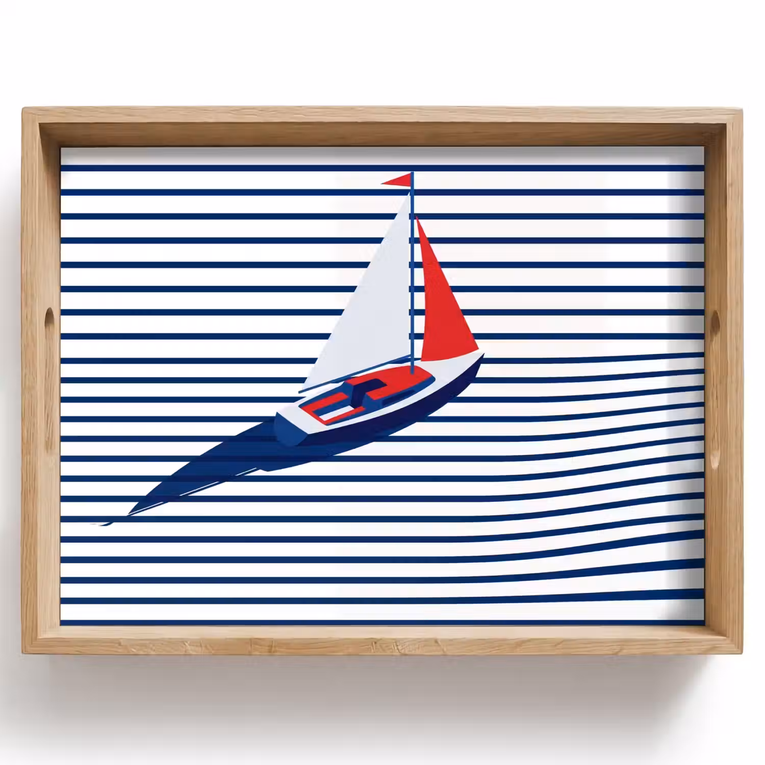 Boot - Water - Abstract - Blauw Dienblad Rechthoek middel -z3d_shopping