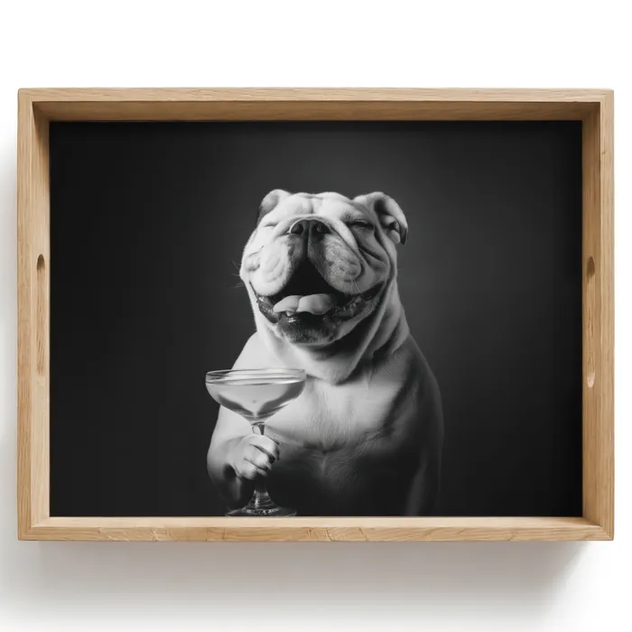 Buldog - Hond - Glas Dienblad Rechthoek middel -z3d_shopping