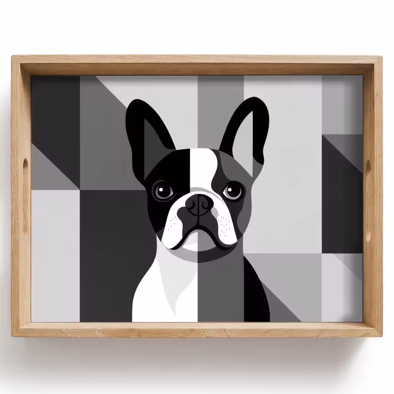 Buldog - Zwart - Abstract - Vlakken Dienblad Rechthoek middel -z3d_shopping