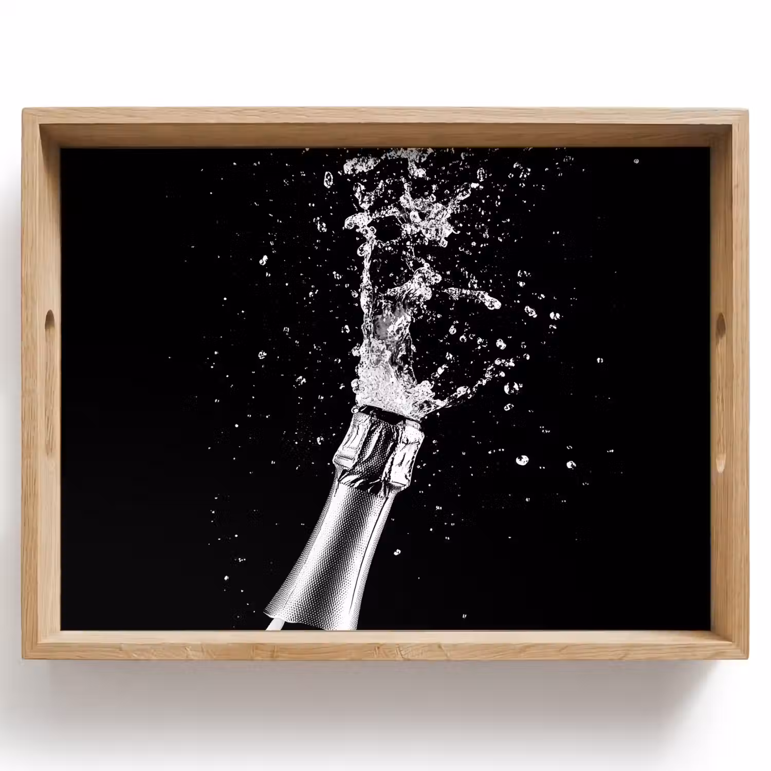 Champagne - Zwart - Spetters - Popping Dienblad Rechthoek middel -z3d_shopping