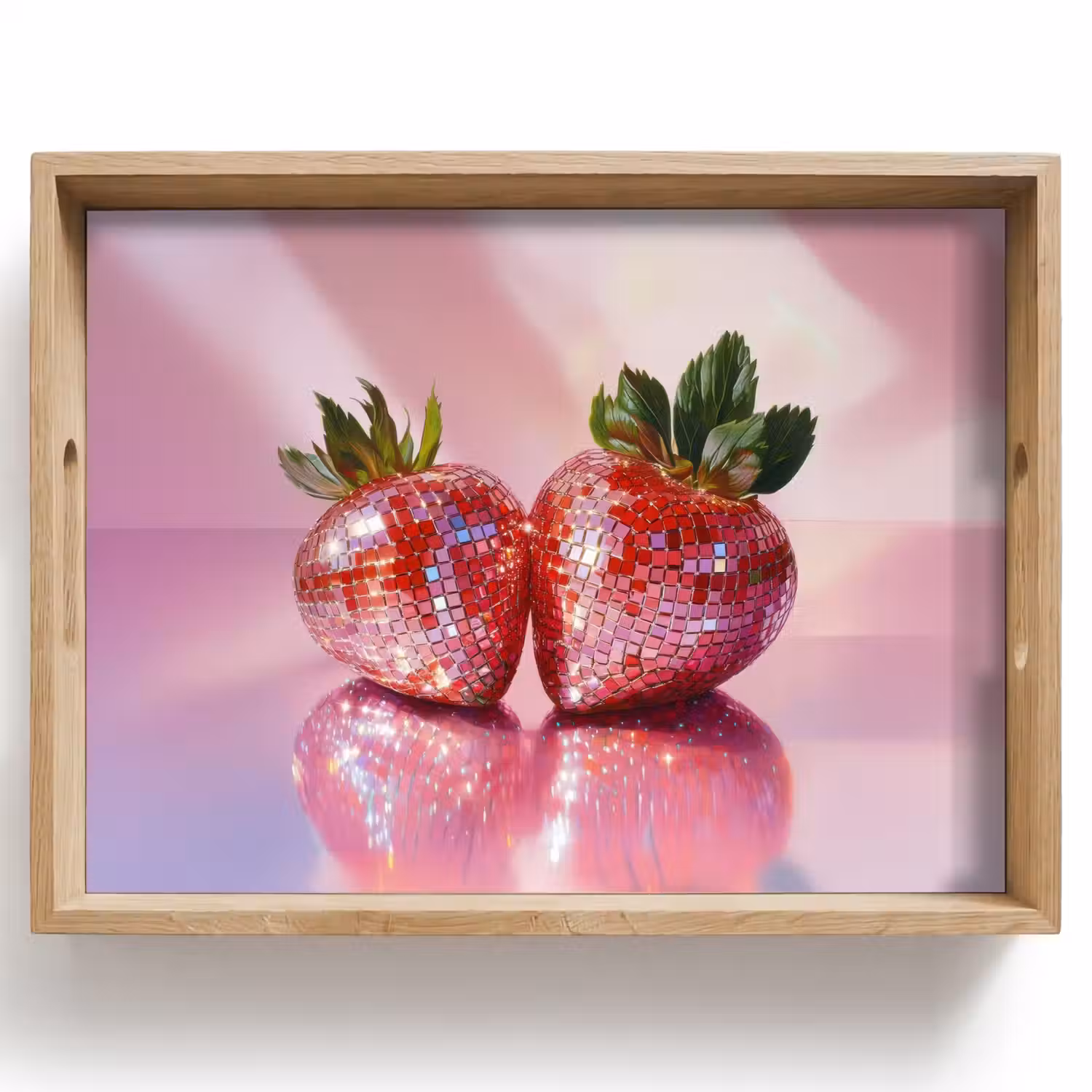 Disco - Fruit - Glitter - Strawberry Dienblad Rechthoek middel -z3d_shopping
