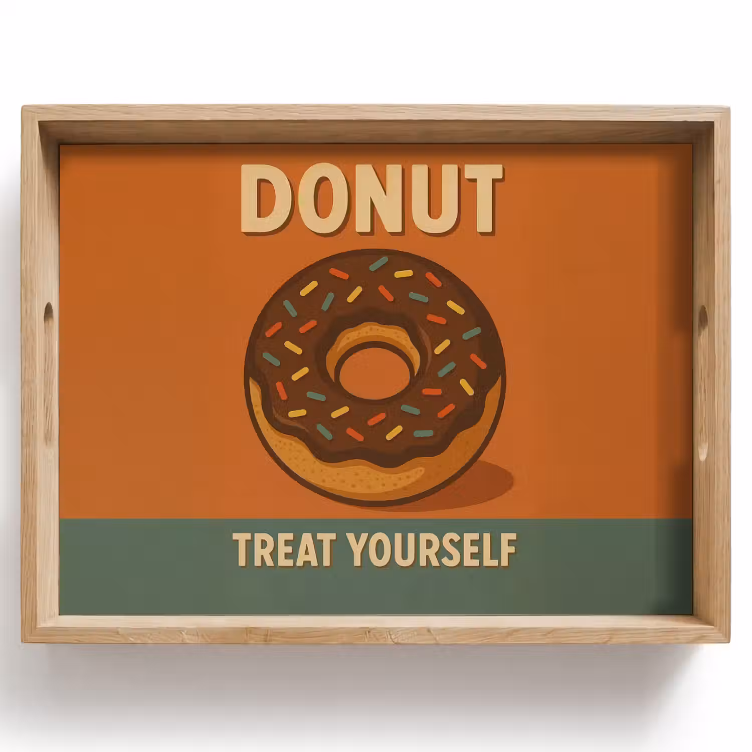 Donut - Spikkels - Kleurrijk - Quote Dienblad Rechthoek middel -z3d_shopping