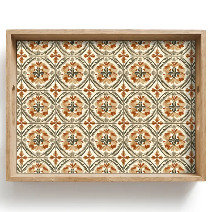 Elegant - Antiek - Kleurrijk Dienblad Rechthoek middel 911 -z3d_shopping