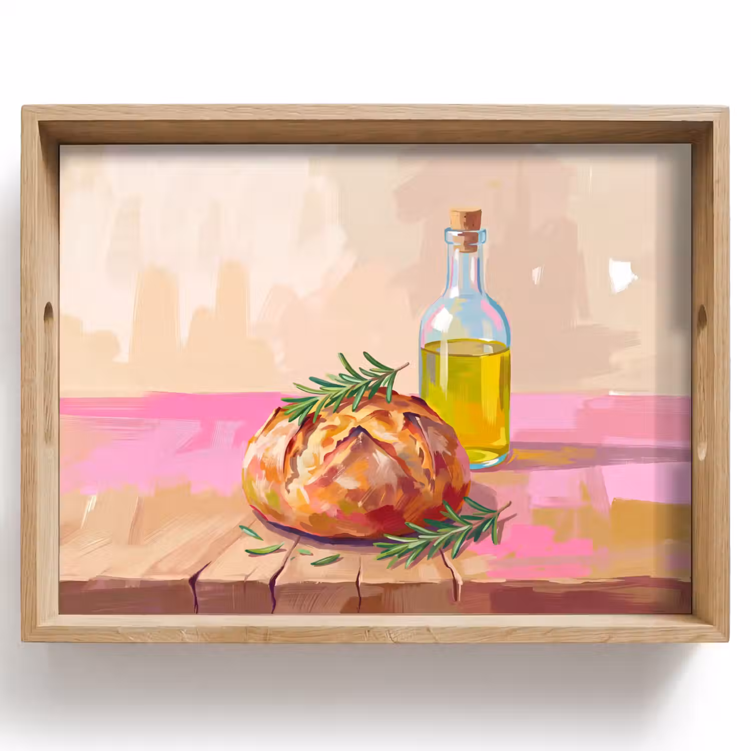 Eten - Brood - Olijfolie - Abstract - Keuken Dienblad Rechthoek middel -z3d_shopping