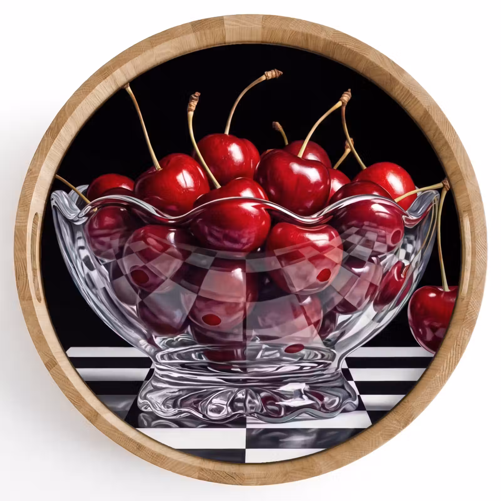 Dienblad - Eten - Kersen - Rood - Eten - Kersen - Rood Dienblad Rond middel
