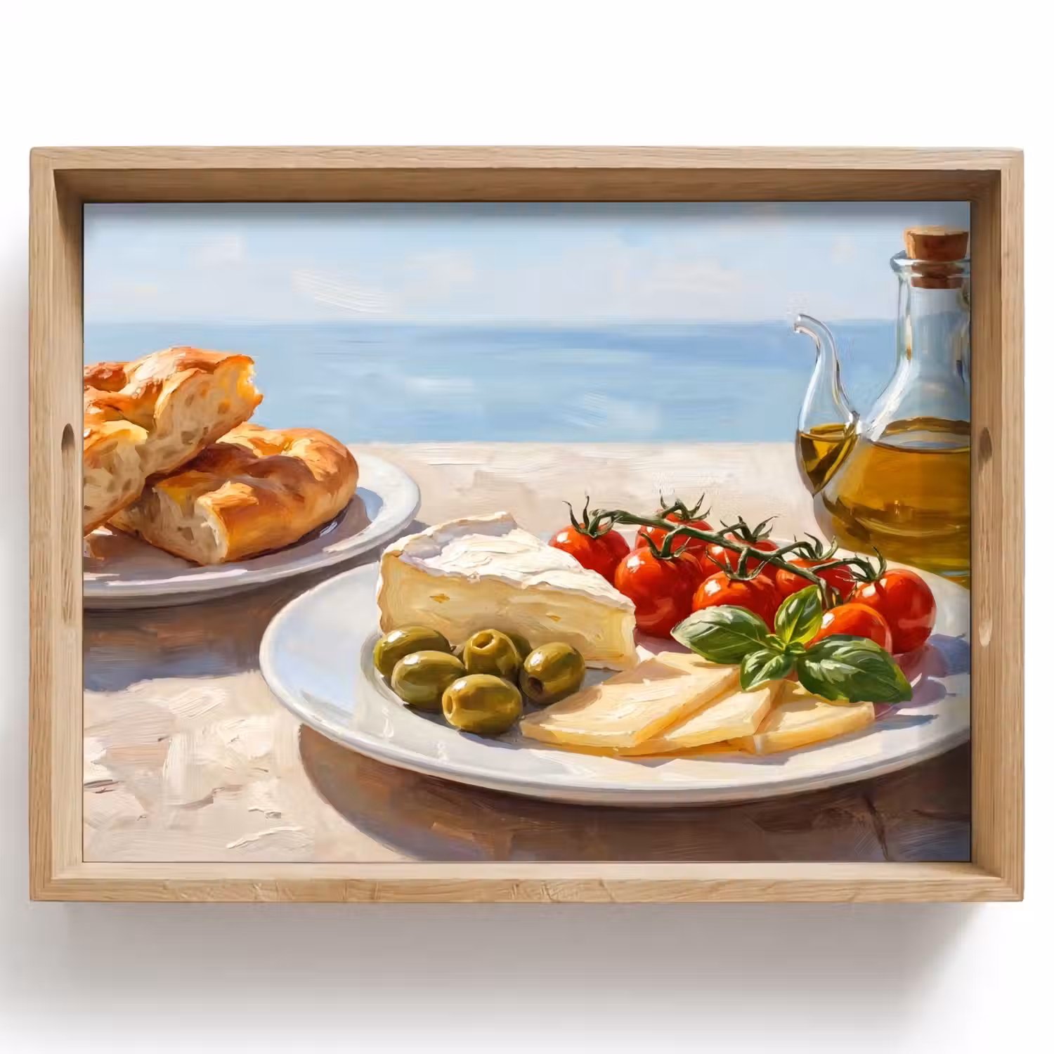 Eten - Middellandse Zee - Natuur - Geschilderd Dienblad Rechthoek middel -z3d_shopping