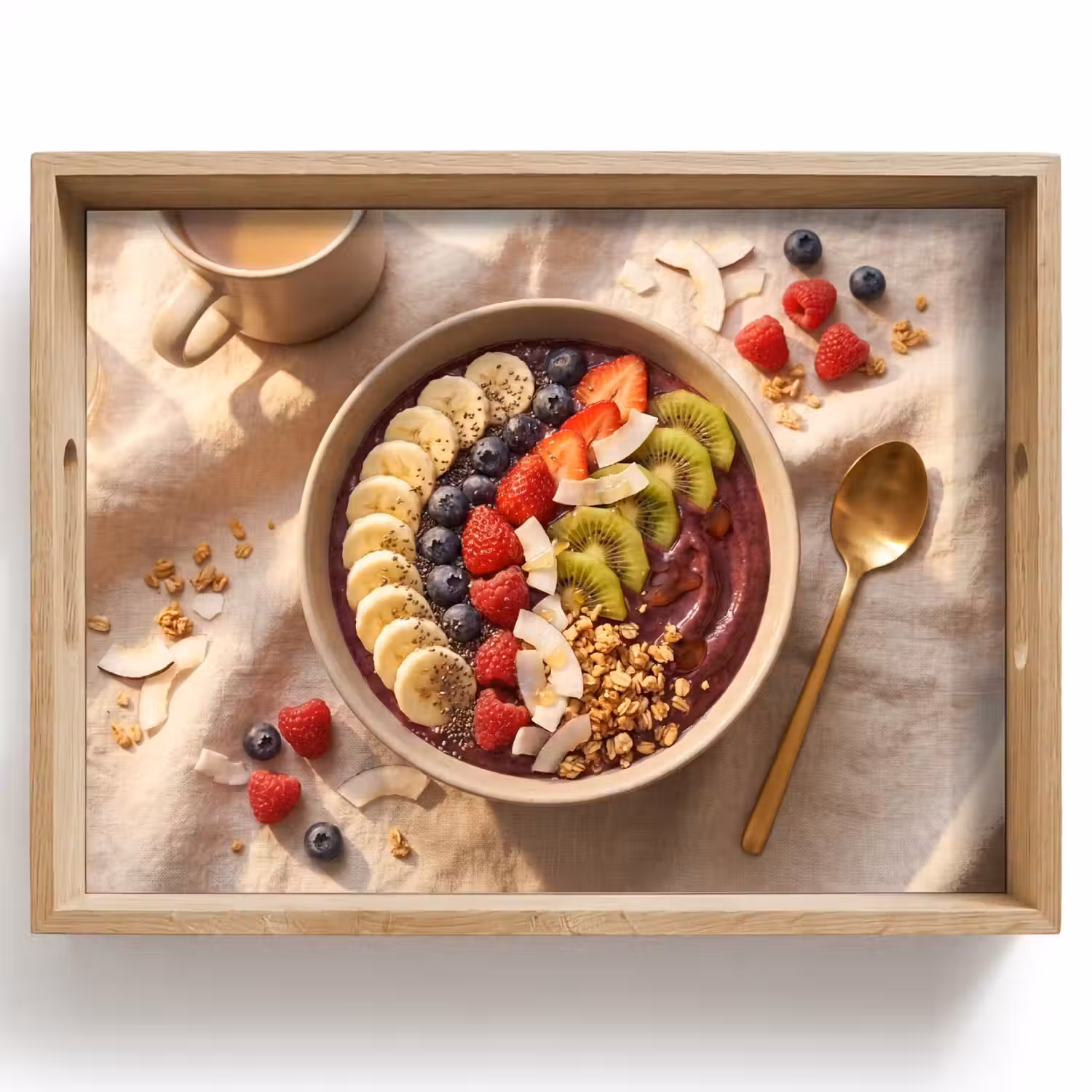 Eten - Ontbijtkom - Fruit - Gezond - Kleurrijk Dienblad Rechthoek middel -z3d_shopping