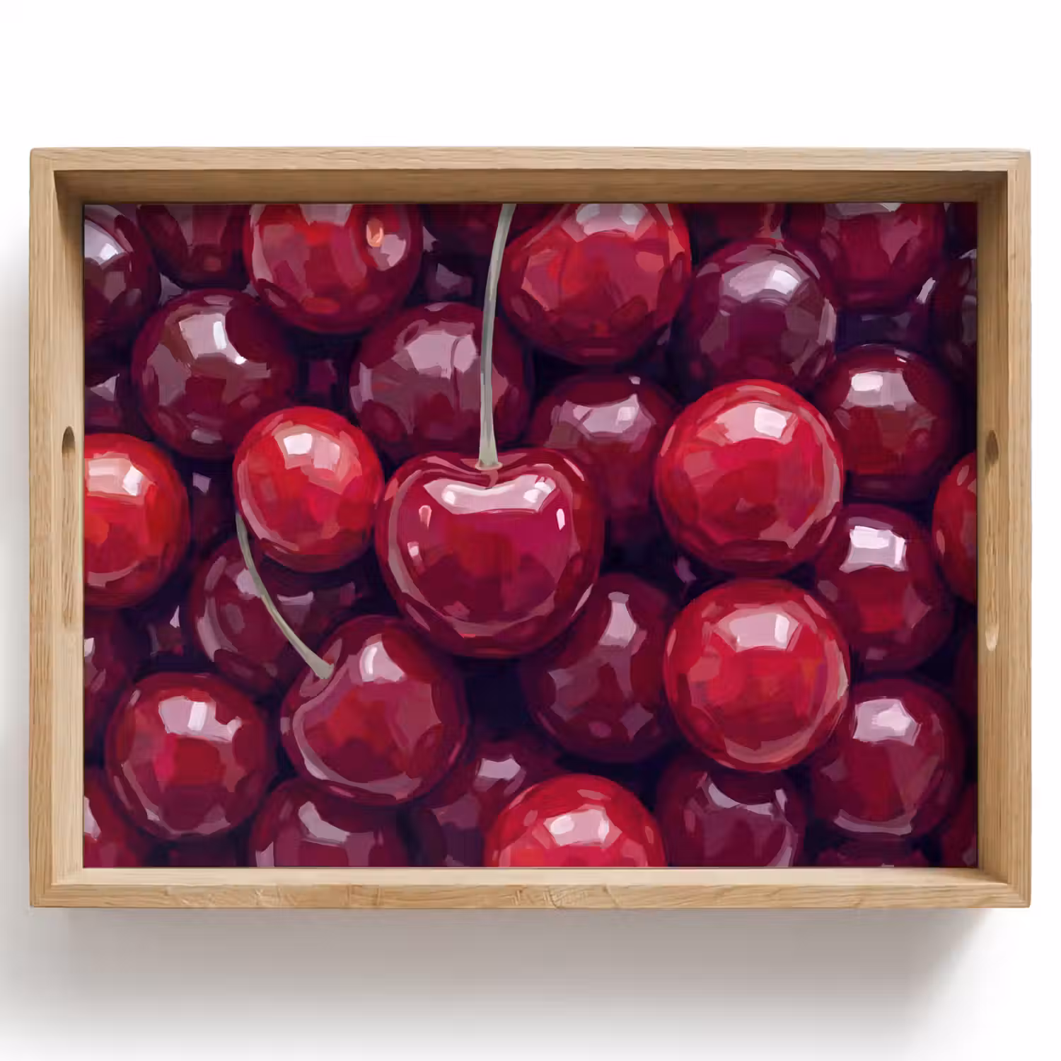 Fruit - Kersen - Eten - Modern - Rood Dienblad Rechthoek middel -z3d_shopping