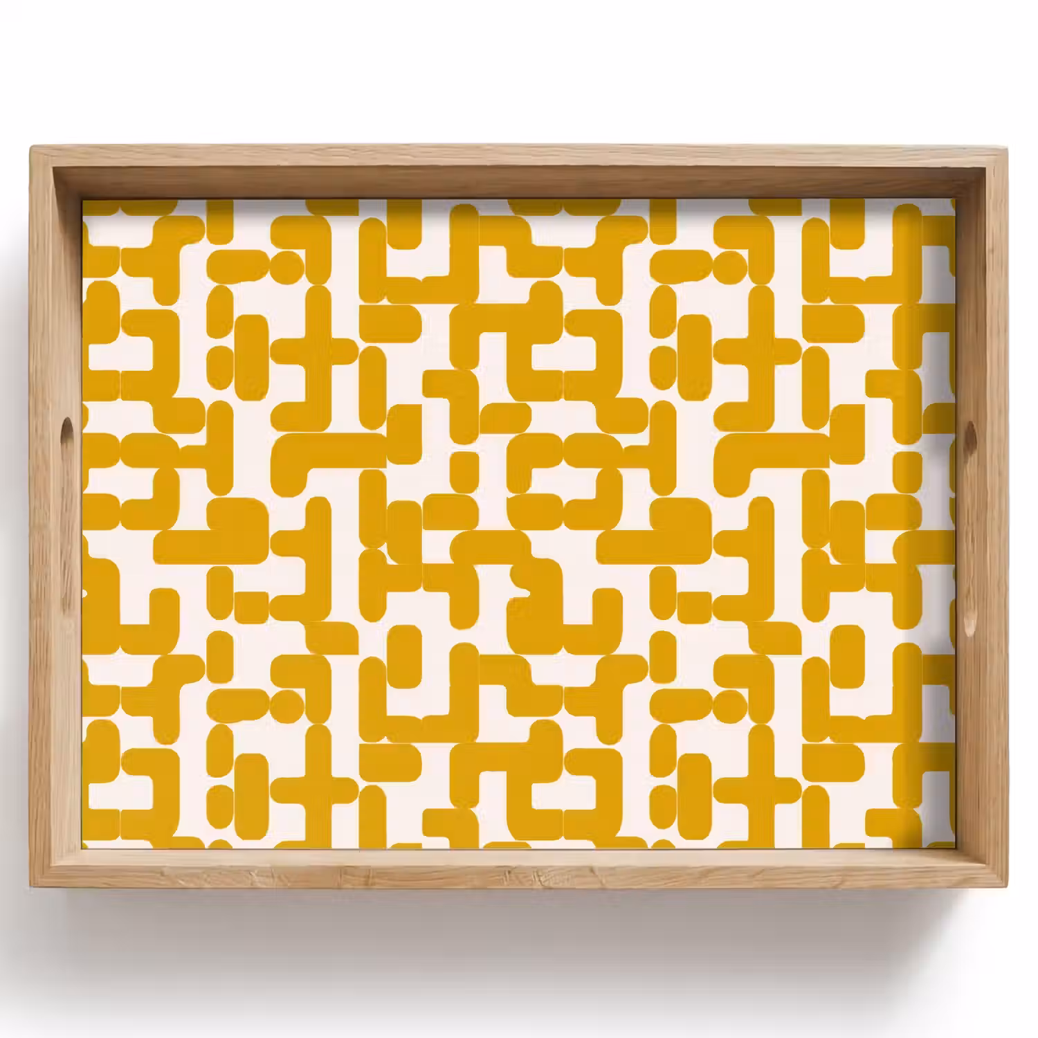 Geel - Beige - Patroon Dienblad Rechthoek middel 911 -z3d_shopping