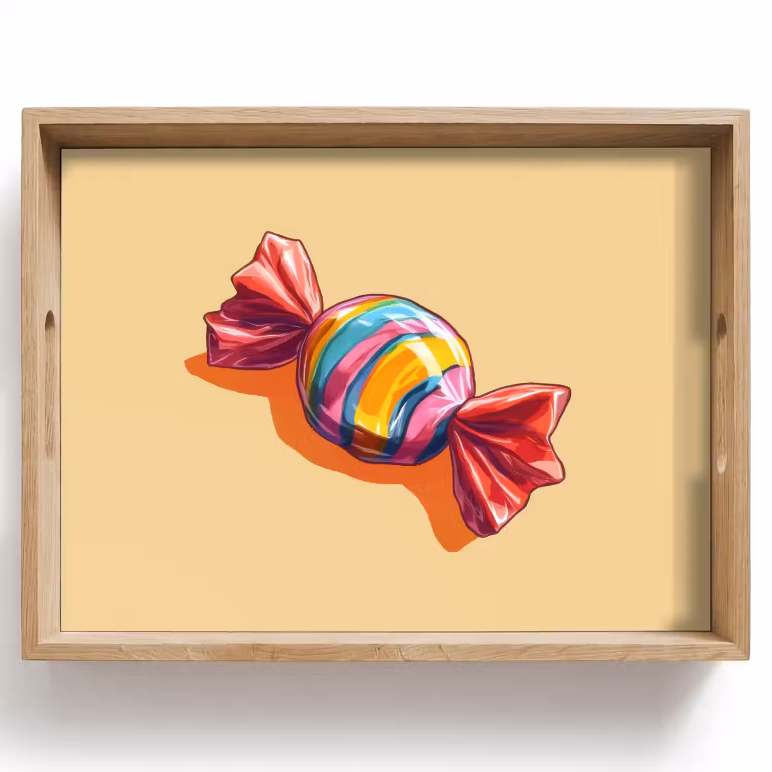 Geel - Snoep - Kleur Dienblad Rechthoek middel -z3d_shopping