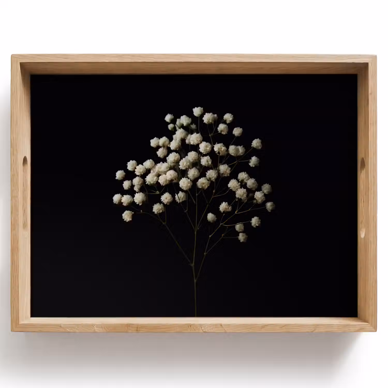 Gipskruid - Bloemetjes - Wit - Minimalistisch Dienblad Rechthoek middel -z3d_shopping