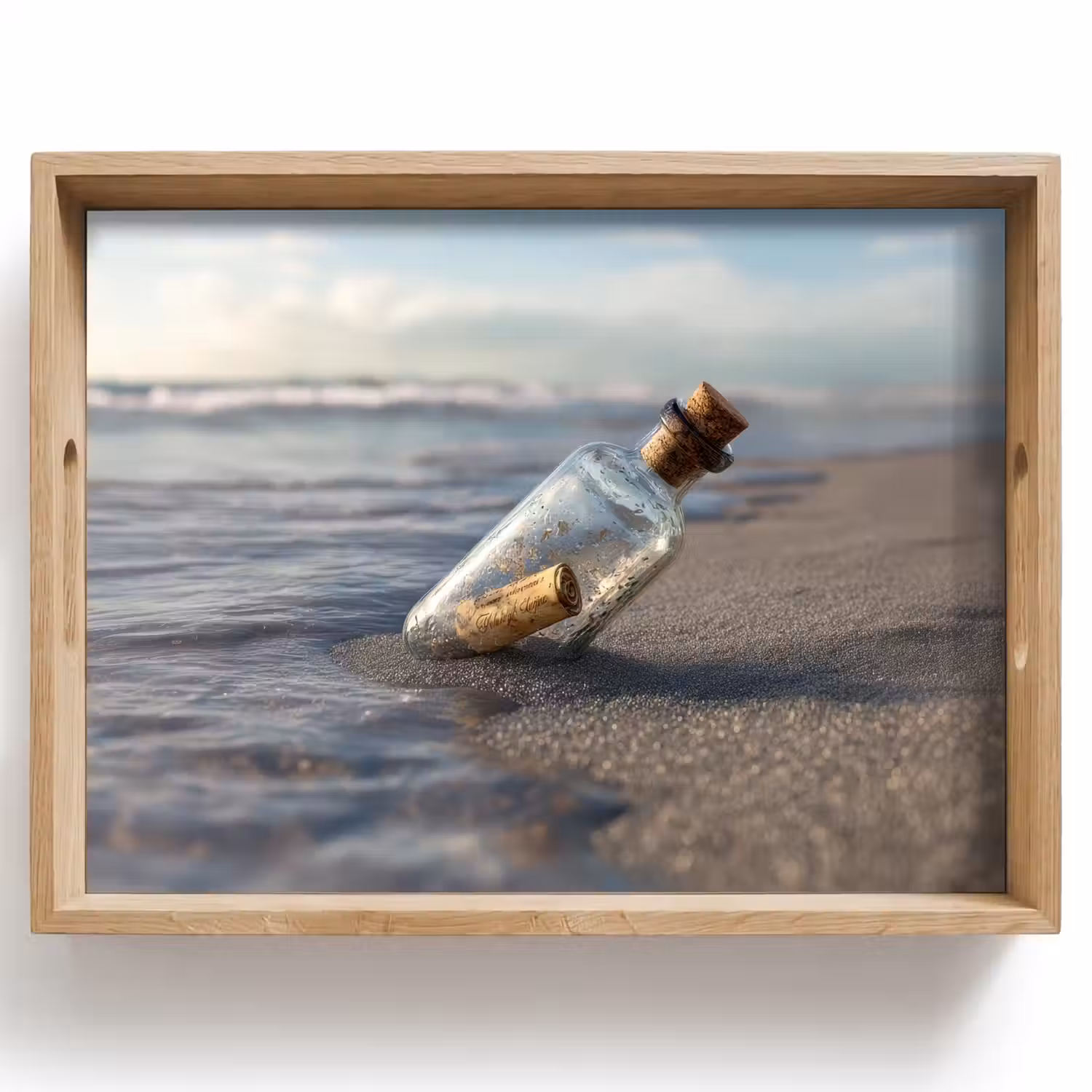 Glazenfles - Post - Zee - Zand Dienblad Rechthoek middel -z3d_shopping