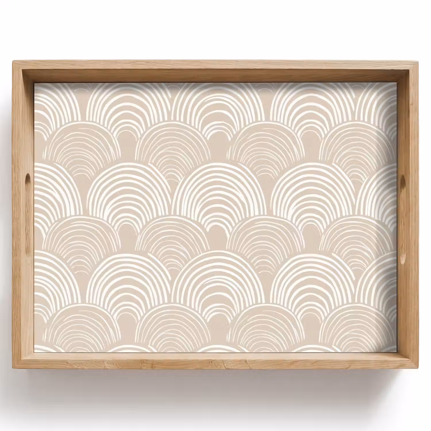 Golven - Structuur - Beige Dienblad Rechthoek middel 911 -z3d_shopping