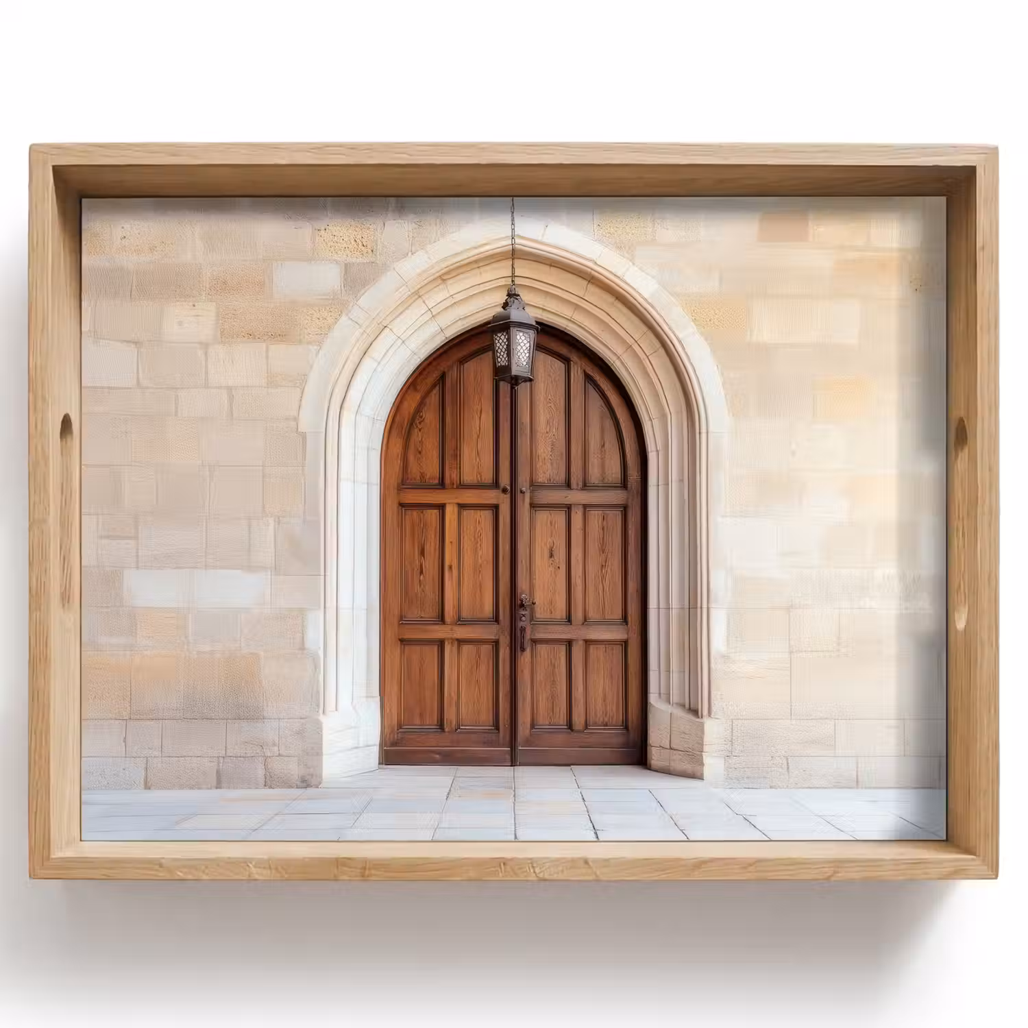 Houten - Deur - Lantaarn Dienblad Rechthoek middel -z3d_shopping