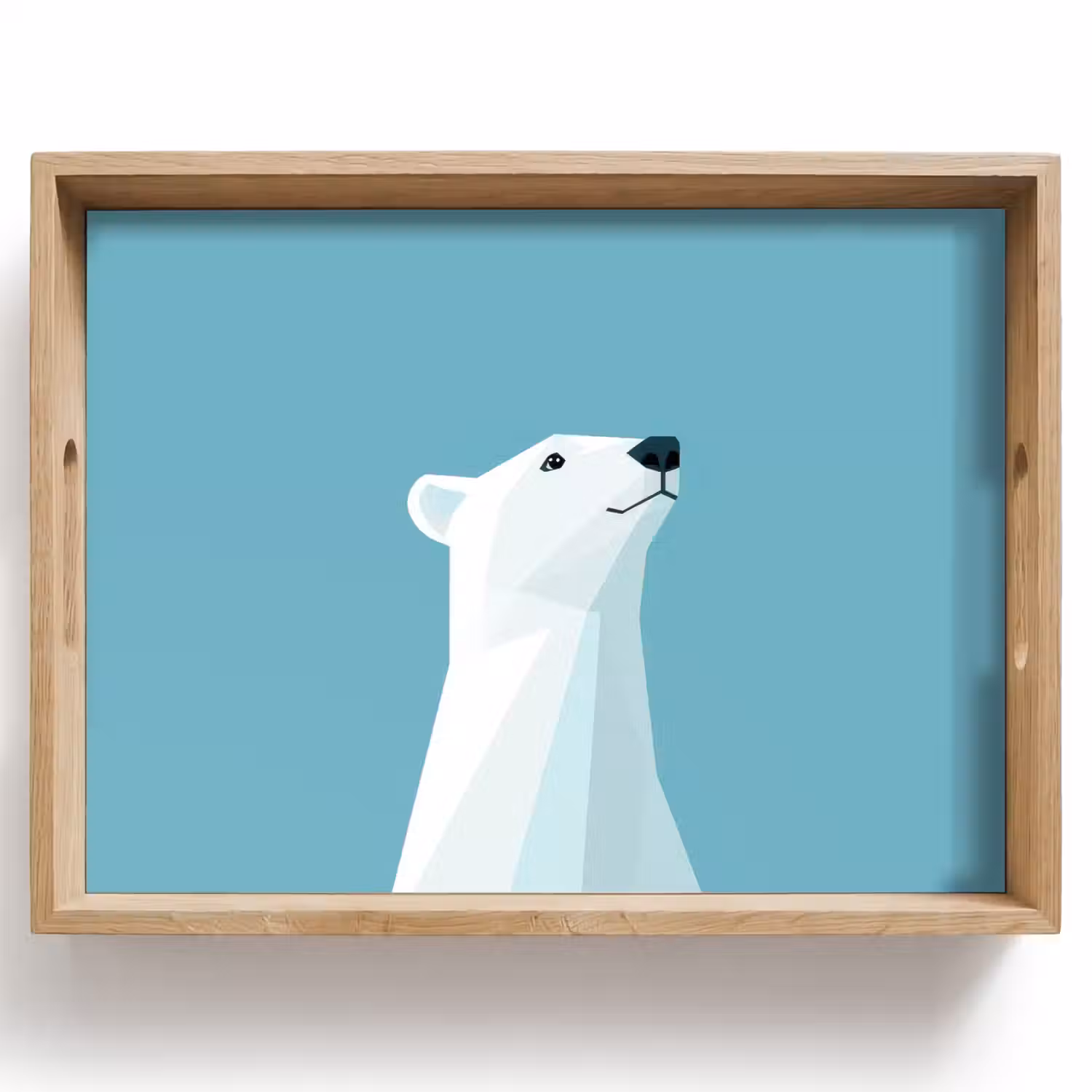 Ijsbeer - Lichtblauw - Minimalistisch Dienblad Rechthoek middel -z3d_shopping