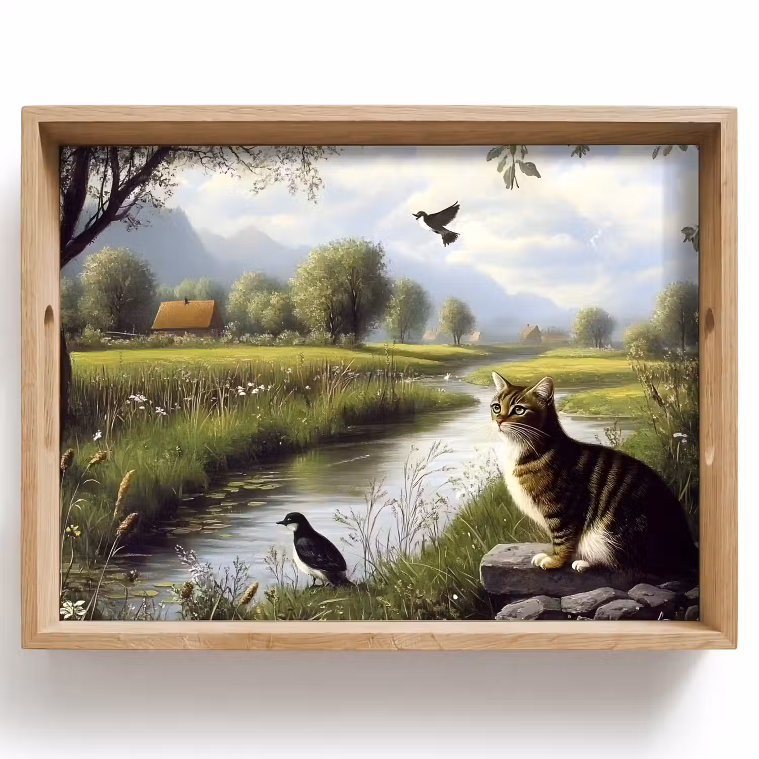 Kat - Beekje - Weide Dienblad Rechthoek middel -z3d_shopping