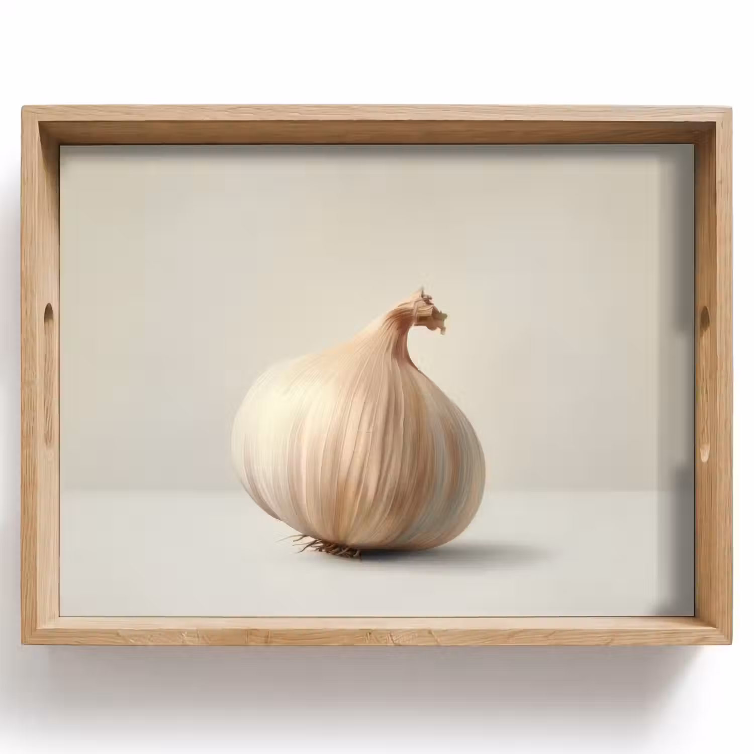 Knoflook - Natuurlijk - Beige Dienblad Rechthoek middel -z3d_shopping