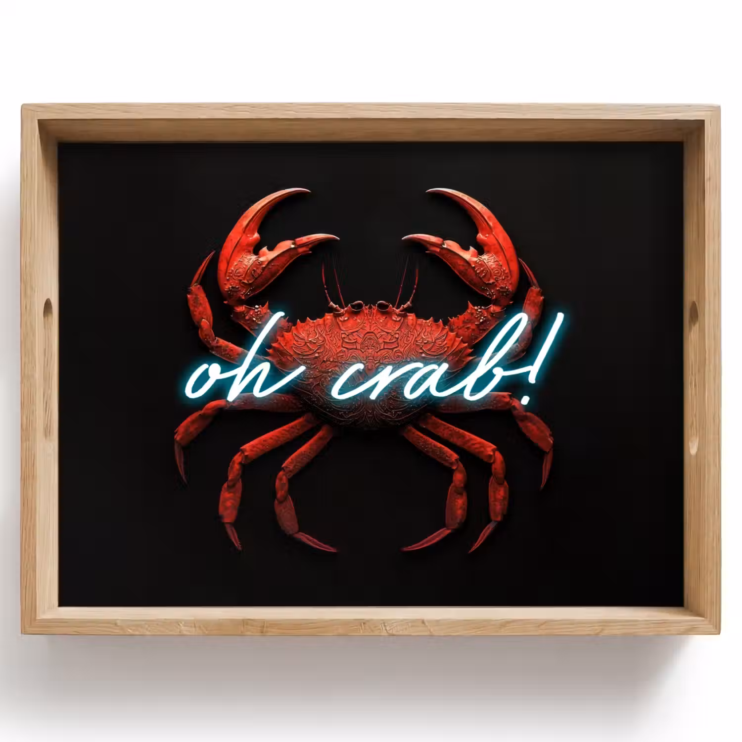 Krab - Rood - Neon - Quote Dienblad Rechthoek middel -z3d_shopping