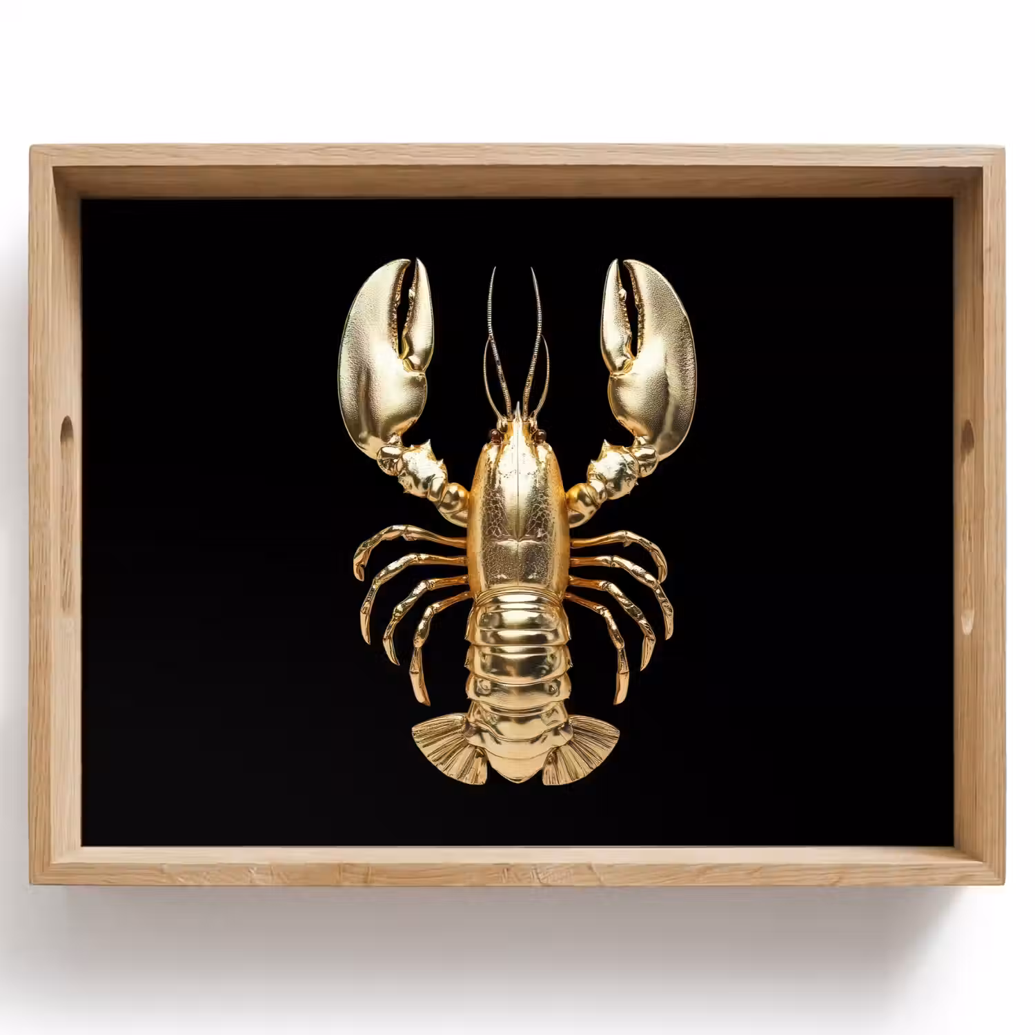 Kreeft - Goud - Textuur - Zwart Dienblad Rechthoek middel -z3d_shopping