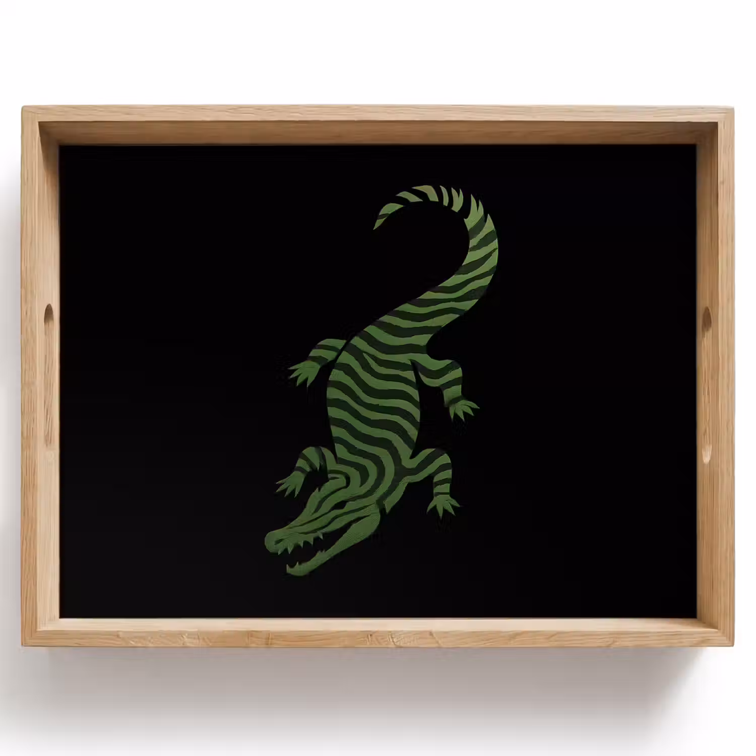 Krokodil - Groen - Tijgerachtig - Strepen Dienblad Rechthoek middel -z3d_shopping