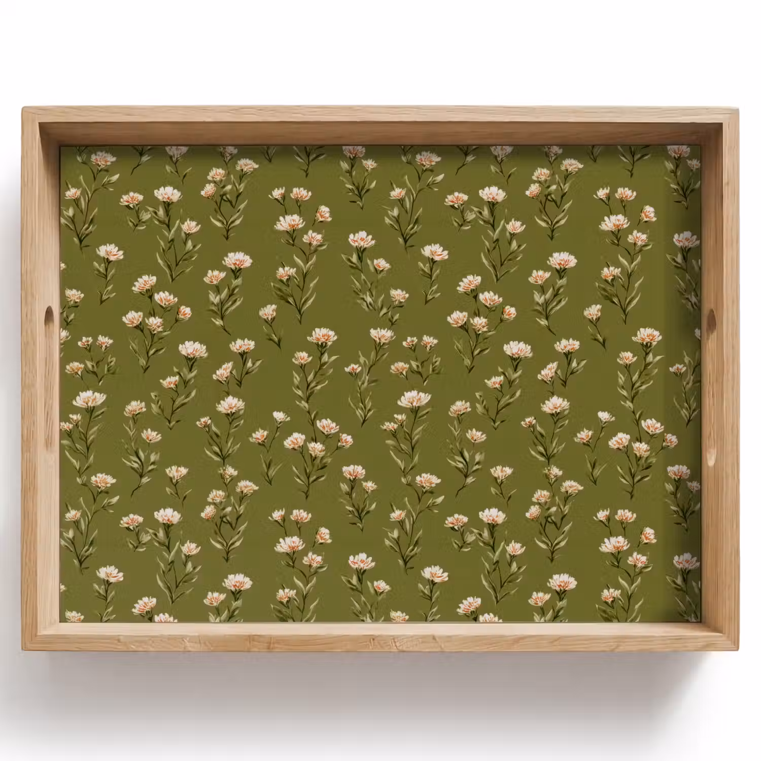 Landelijk - Bloemen - Groen Dienblad Rechthoek middel 911 -z3d_shopping