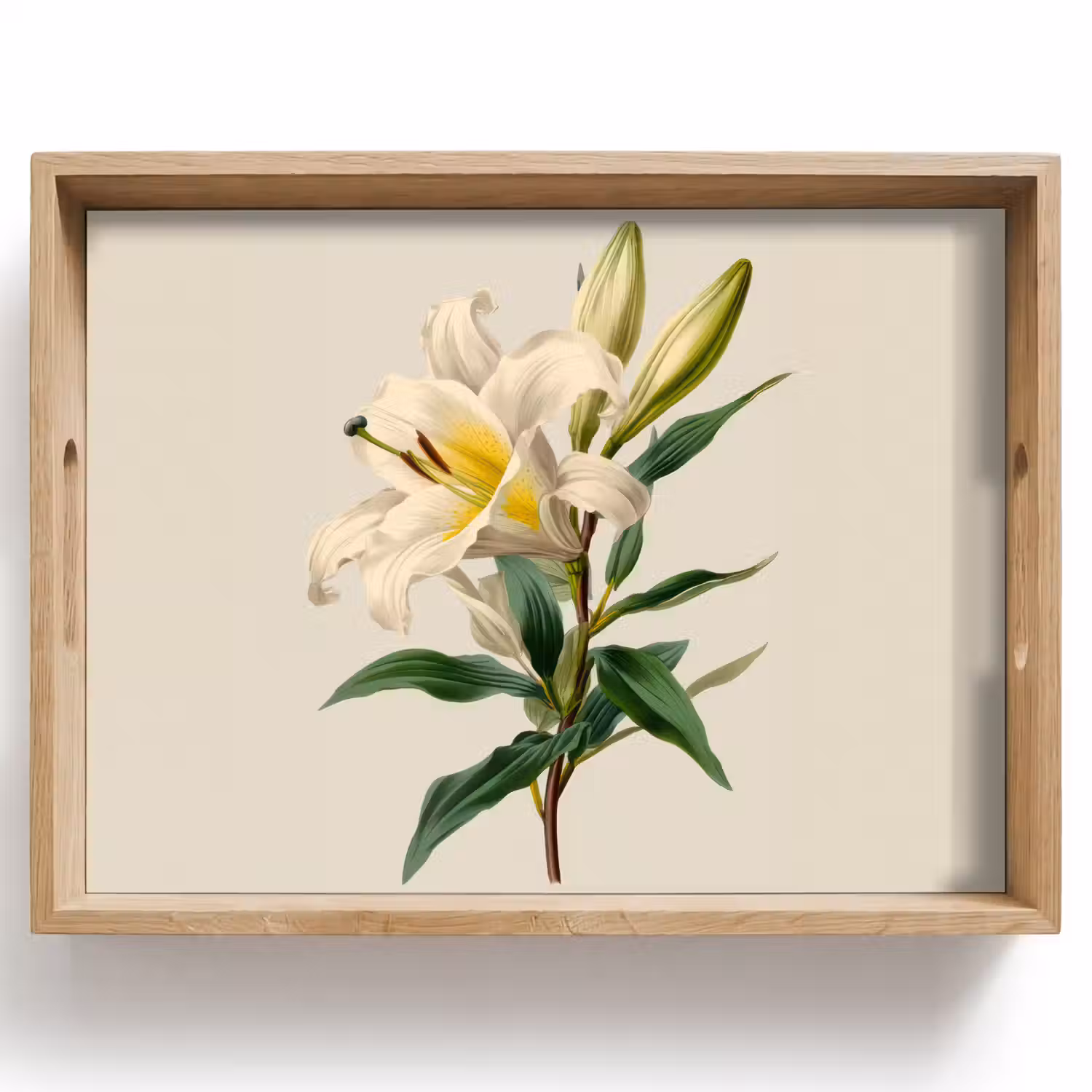 Lelie - Elegant - Botanisch - Beige Dienblad Rechthoek middel -z3d_shopping